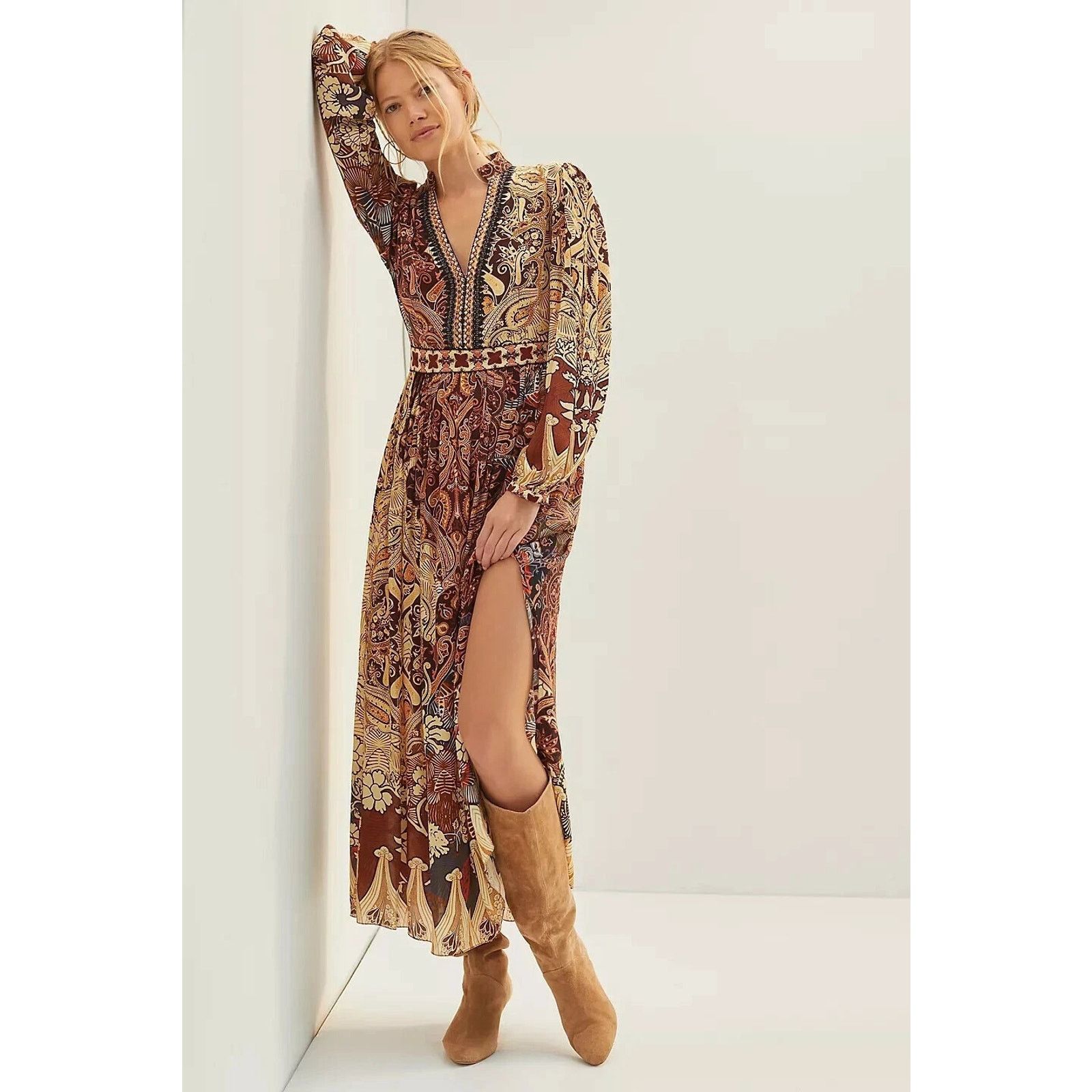 Anthropologie Anthropologie Bhanuni By Jyoti Floral Ronika Maxi Dress US 2 Size XS / US 0-2 / IT 36-38 - 1 Thumbnail
