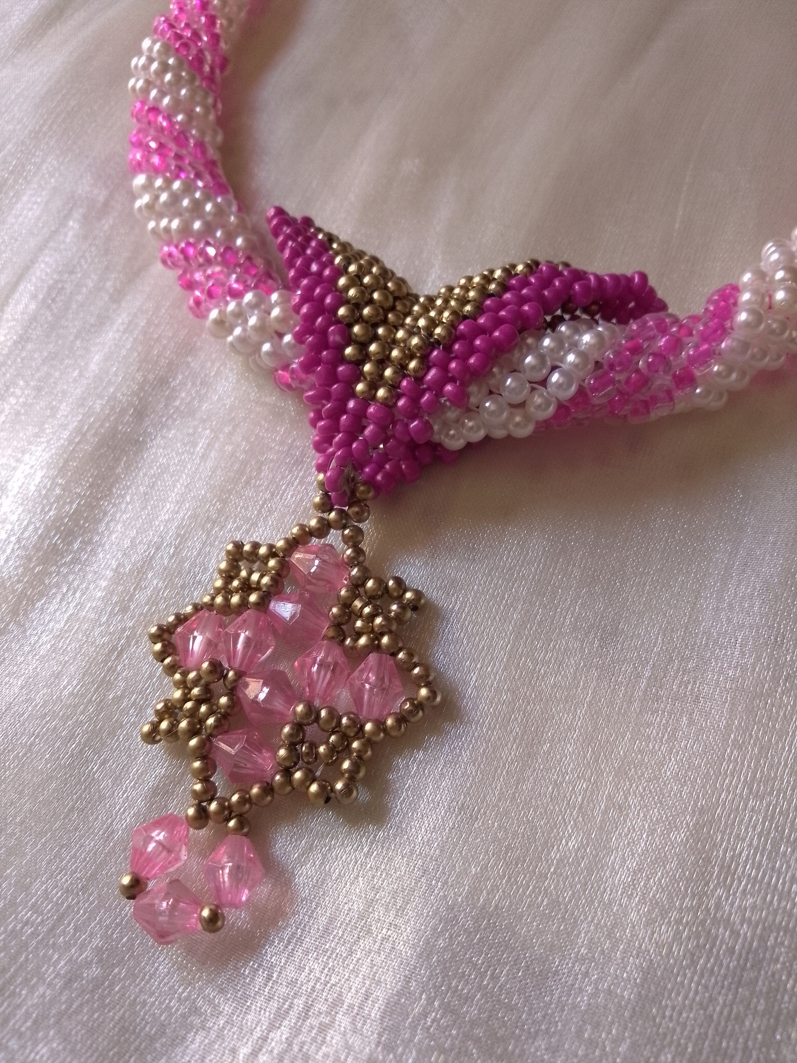 Handmade Necklace Vintage style Pearls Tubular medieval Cross Pendant Size ONE SIZE - 10 Thumbnail