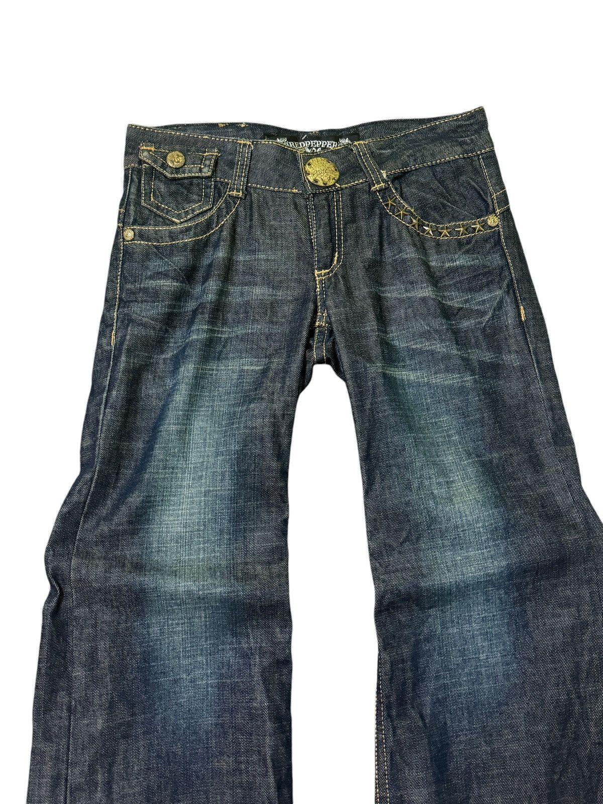 Hysteric Glamour WIDE LEG REDPEPPER BUCKLE BACK STUDDED CLAW MARKS NICE DENIM Size US 29 - 4 Thumbnail