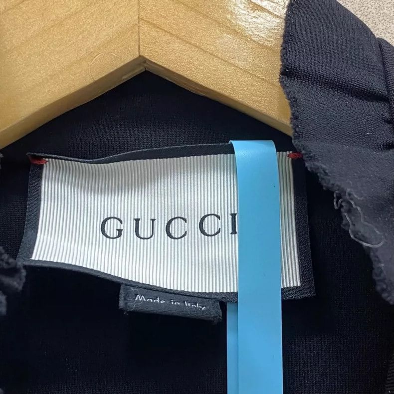 Gucci Gucci Black pleated lace pearl button dress 2504-Nextarrow Size M / US 6-8 / IT 42-44 - 3 Thumbnail