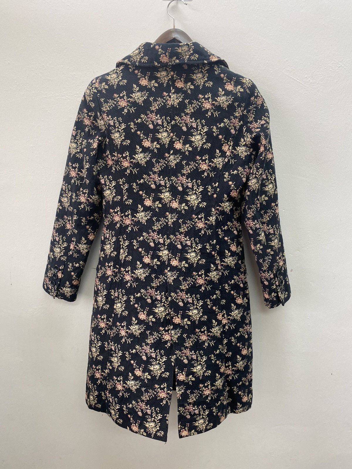 If Six Was Nine Japanese Fashion Peyton Place Black Floral Trench Coat Size S / US 4 / IT 40 - 8 Thumbnail