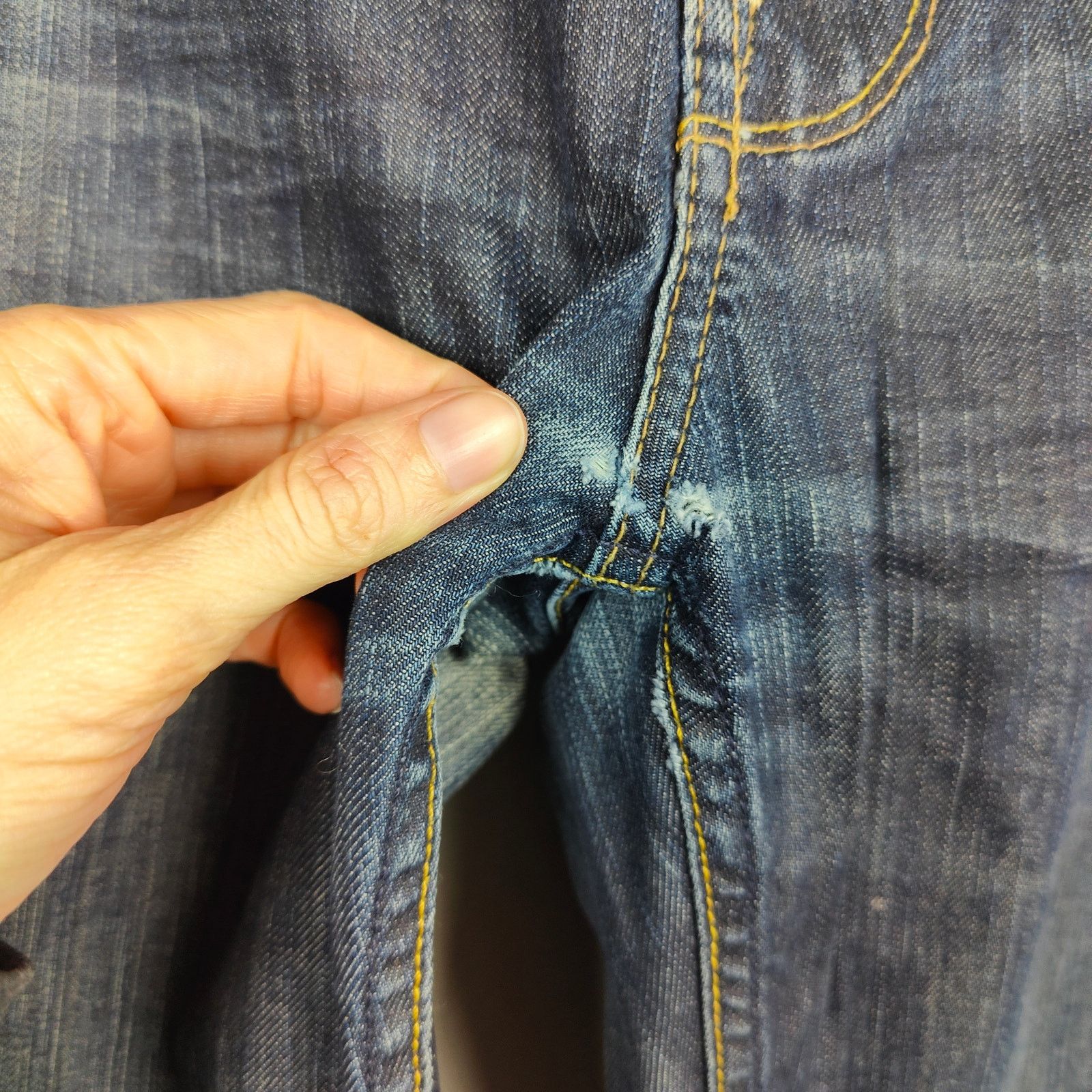 Big Star Big Star Division Slim Fit Jeans Men 32 Dark Wash Whiskering Size US 32 / EU 48 - 4 Thumbnail
