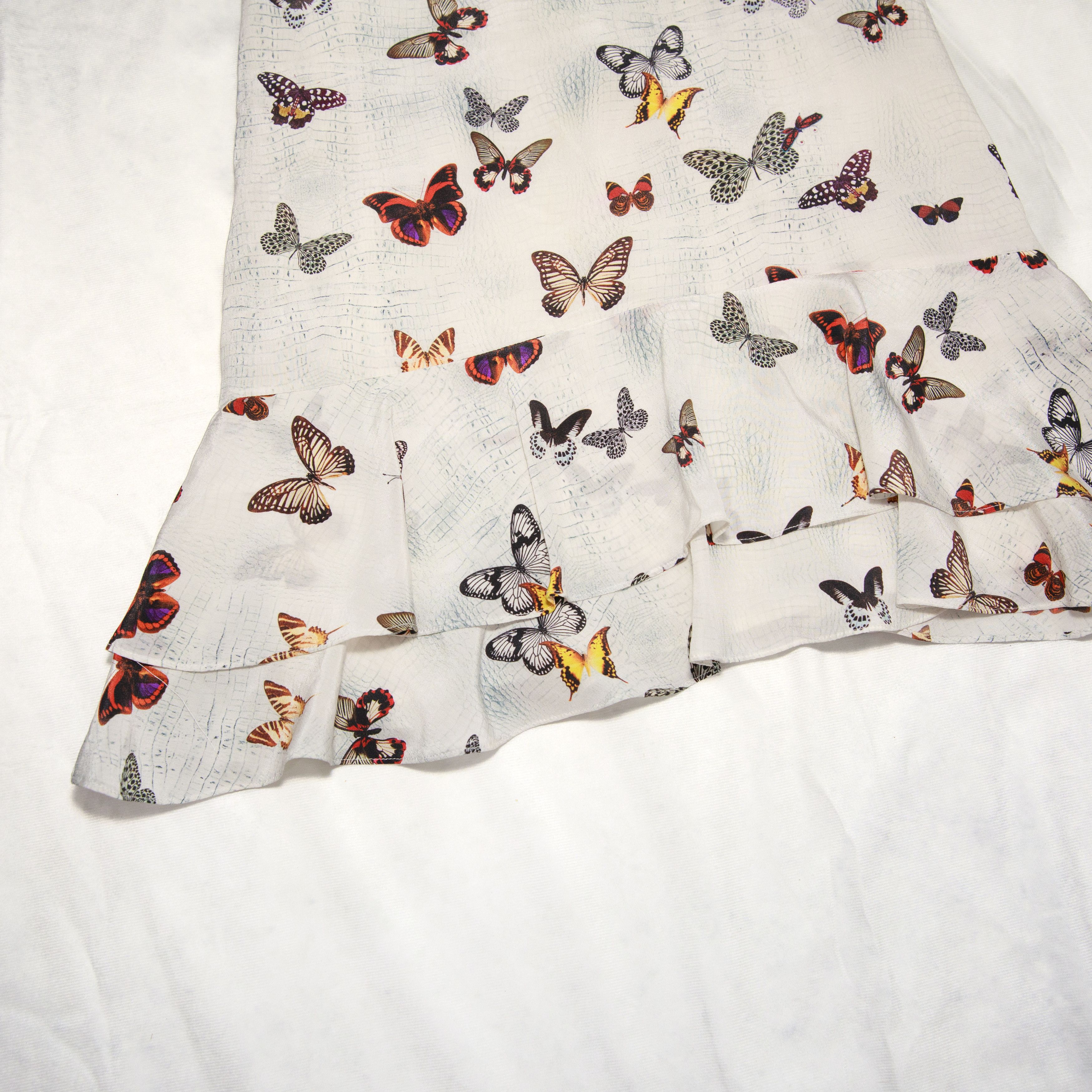 The Kooples The Kooples Butterfly Silk Mini Dress White Size S / US 4 / IT 40 - 11 Thumbnail