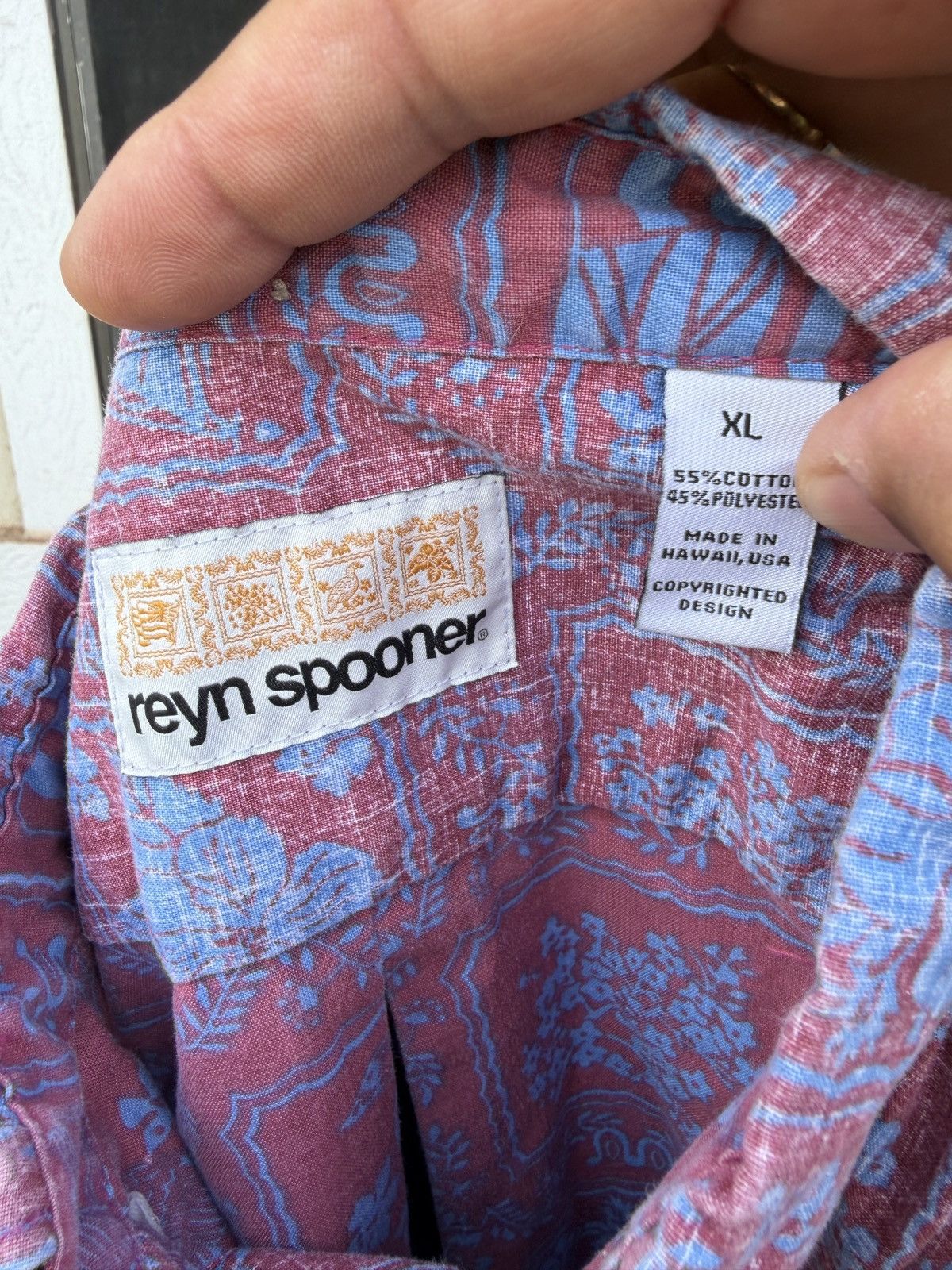 Reyn Spooner PreOwned Reyn Spooner Red/Blue Hawaiian Print Men's XL Size US XL / EU 56 / 4 - 4 Thumbnail