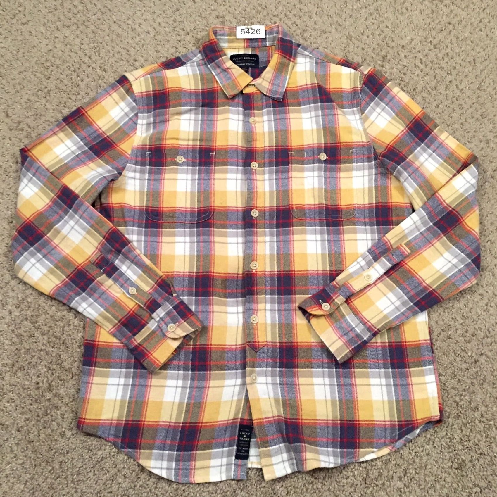 Lucky Brand Lucky Brand Shirt Mens Medium Multicolor Plaid Long Sleeve Button Up Pockets Size US M / EU 48-50 / 2 - 2 Thumbnail