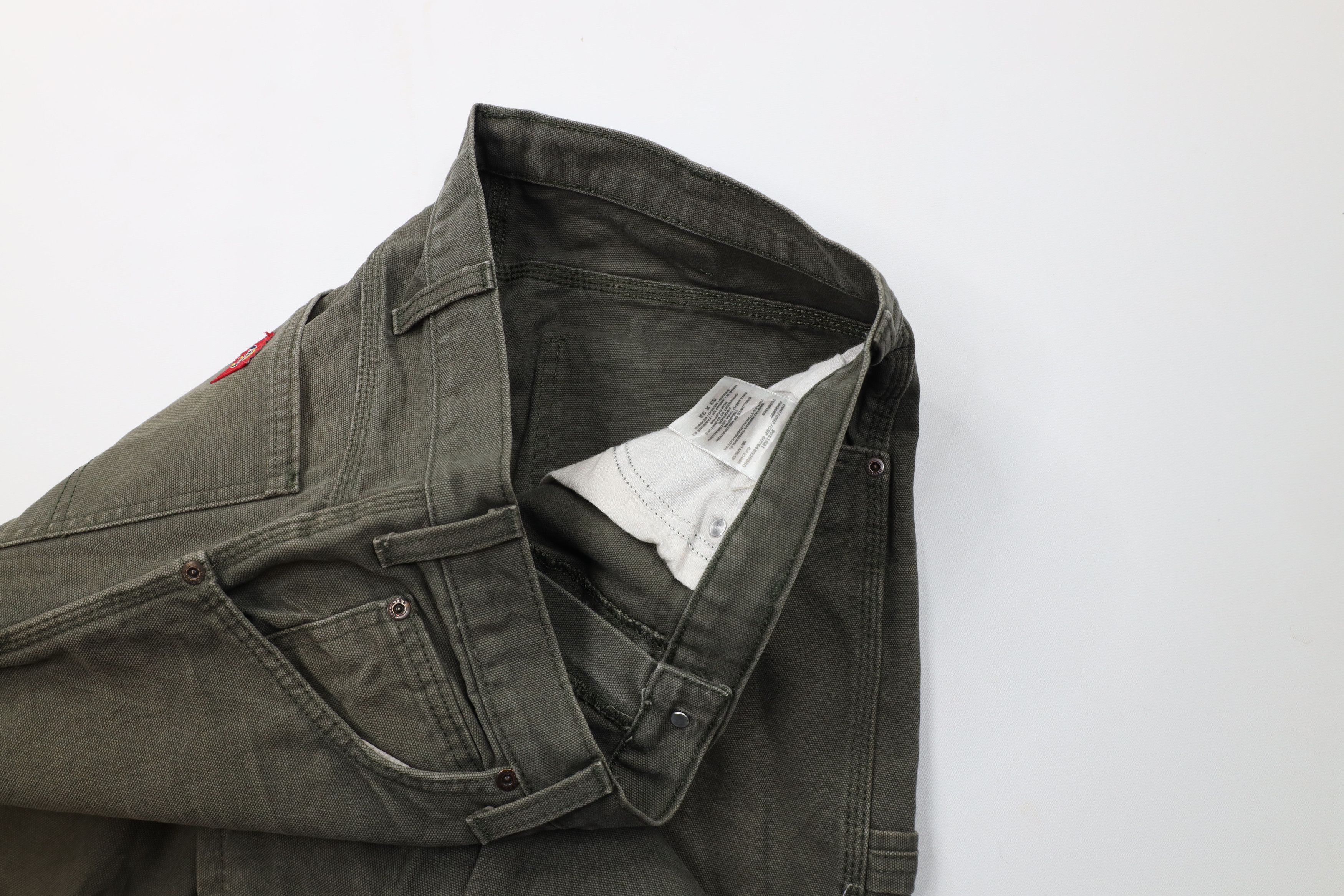 Dickies Vintage Y2K Dickies Canvas Dungaree Pants Workwear Green Size US 33 - 10 Thumbnail