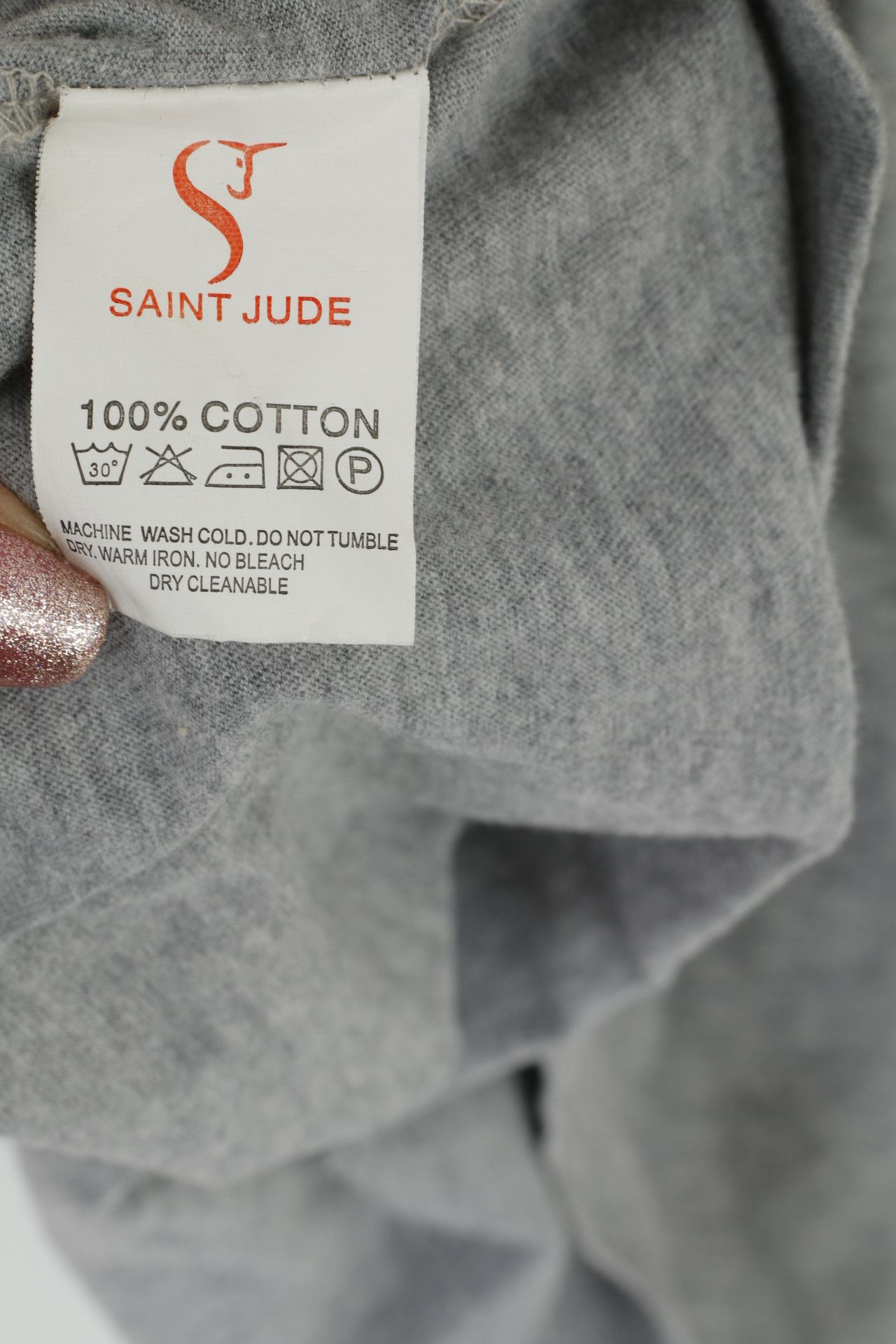 Vintage Saint Jude Men XL Shirt Grey Crew Neck 6302 Size US XL / EU 56 / 4 - 4 Thumbnail