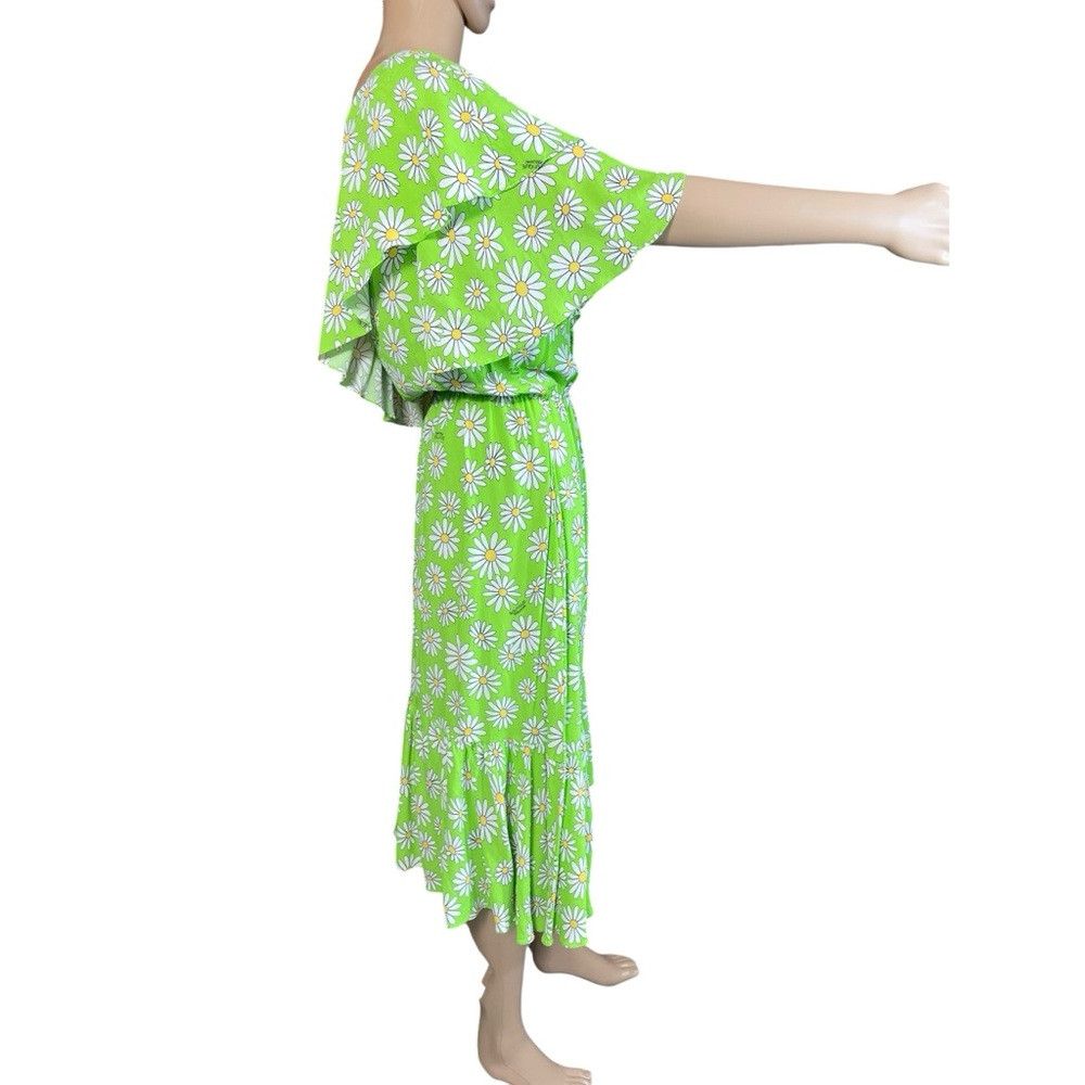 Moschino BOUTIQUE MOSCHINO One Shoulder Green Floral Dress Size 6 Size M / US 6-8 / IT 42-44 - 3 Thumbnail