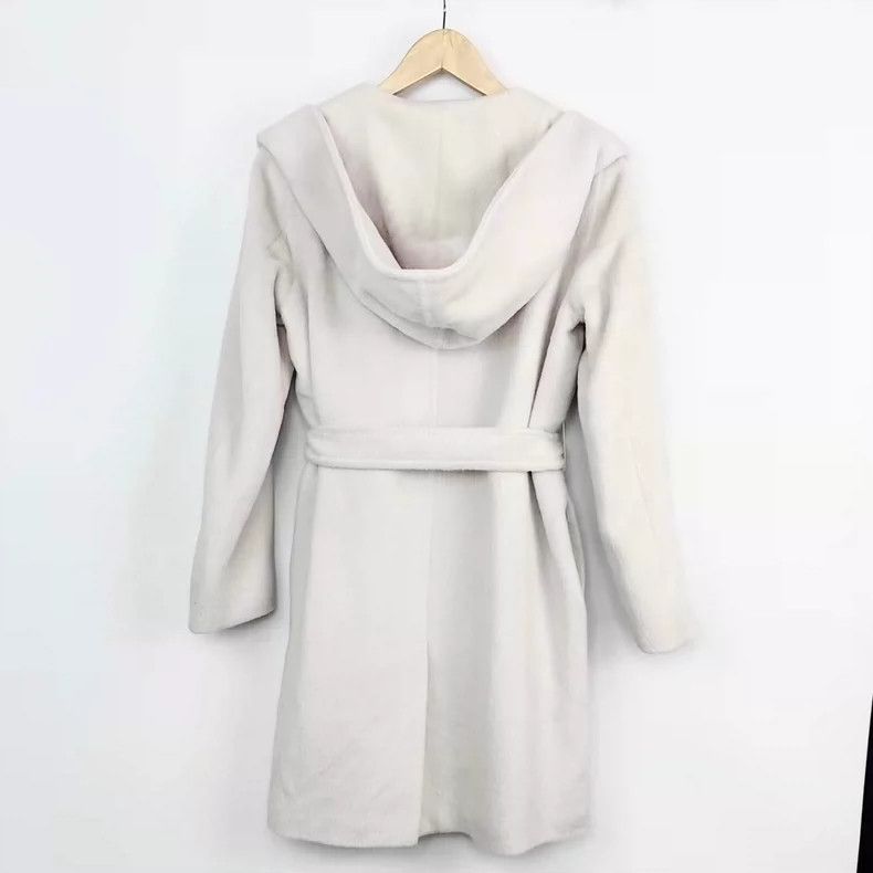 Max Mara Max Mara White wool hooded bathrobe coat Size L / US 10 / IT 46 - 2 Thumbnail