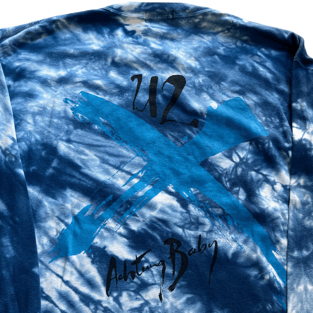 Vintage Vintage 90s U2 Achtung Baby Tour Tie-Dye LS Size US XL / EU 56 / 4 - 2 Thumbnail