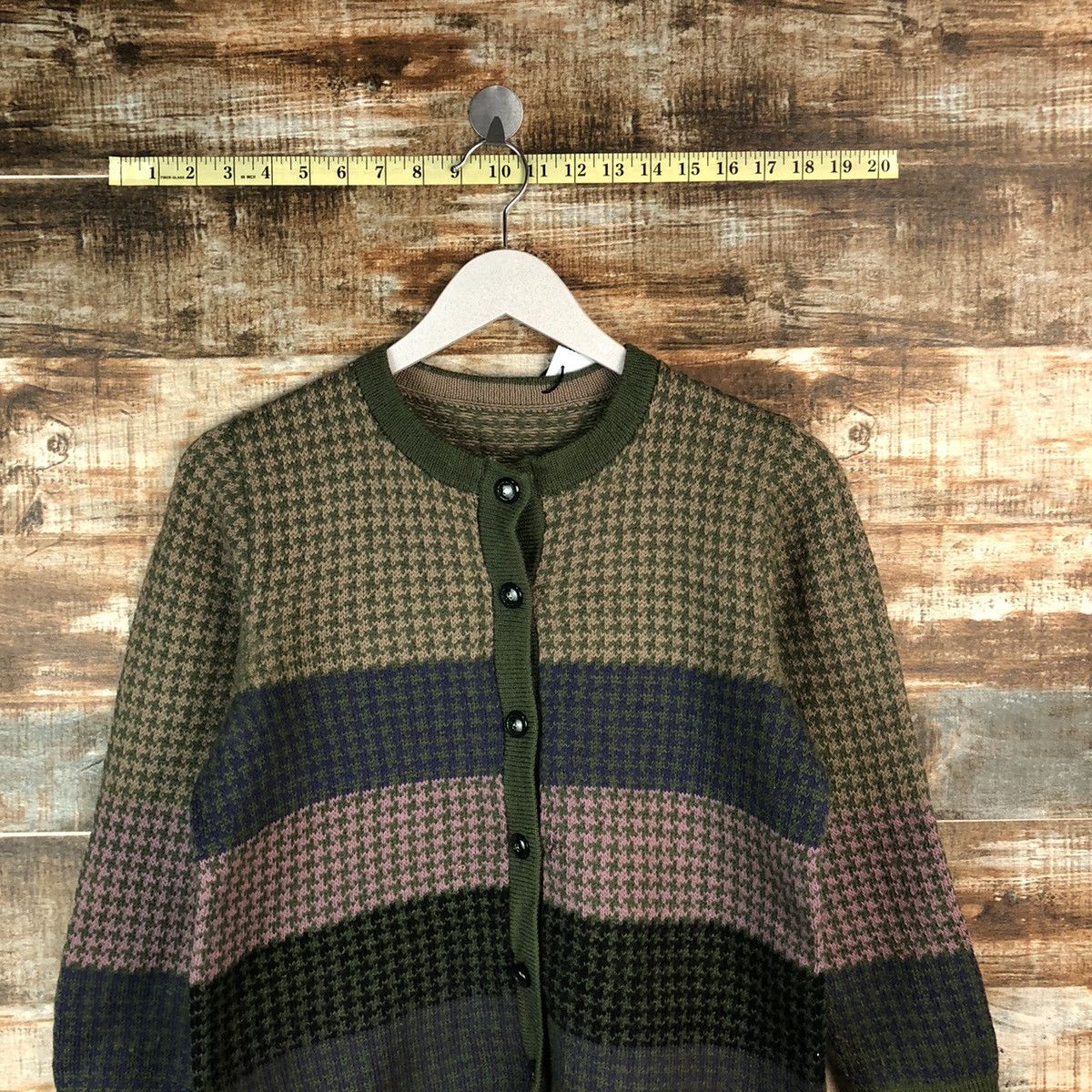 Homespun Knitwear × Japanese Brand Japanese Brand Green Patterneds Knitwear #A1818 Size XS / US 0-2 / IT 36-38 - 2 Thumbnail