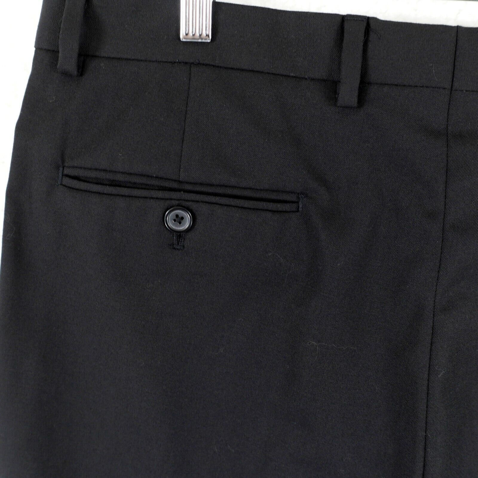 Pronto Uomo Pronto Uomo Wool Black Flat Front Mid Rise Paritally Lined D Size 34R - 5 Thumbnail