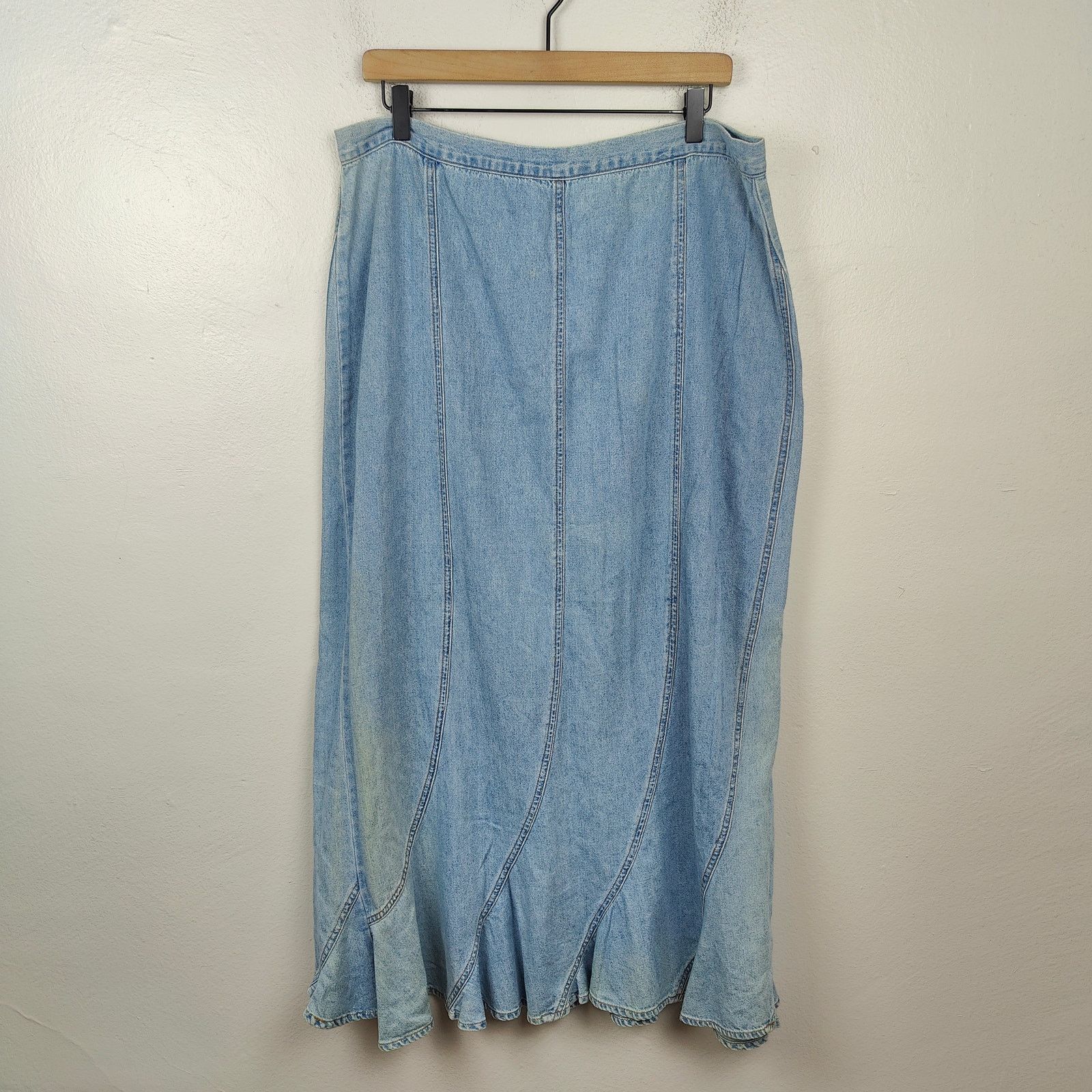 Other Vintage Y2K Metro Style Denim Maxi Skirt Womens 18T Size 40" / US 18 - 1 Thumbnail