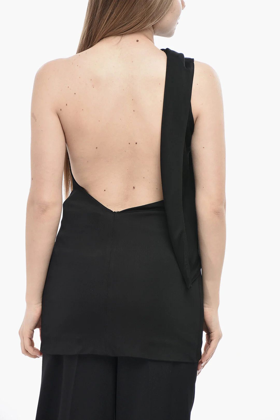 KHAITE og1mm0426 One-Shoulder Viscose Top in Black Size XS / US 0-2 / IT 36-38 - 2 Thumbnail