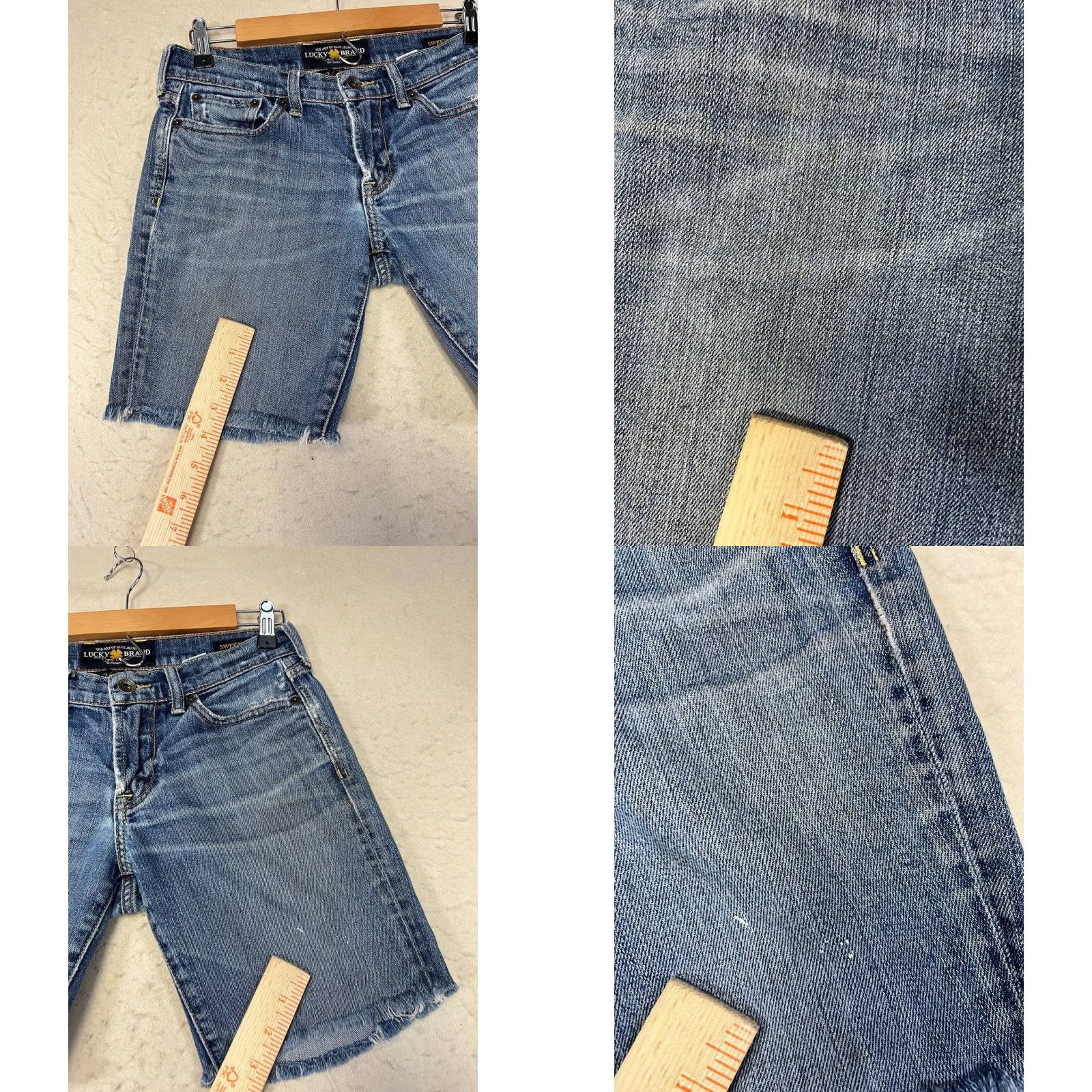 Lucky Brand Lucky Brand Jeans Shorts Bermuda Denim Womens 2/26 High Rise Cut Off 5-Pocket Blue Denim Classic Modern 2/26 Size 26" / US 2 / IT 38 - 8 Thumbnail