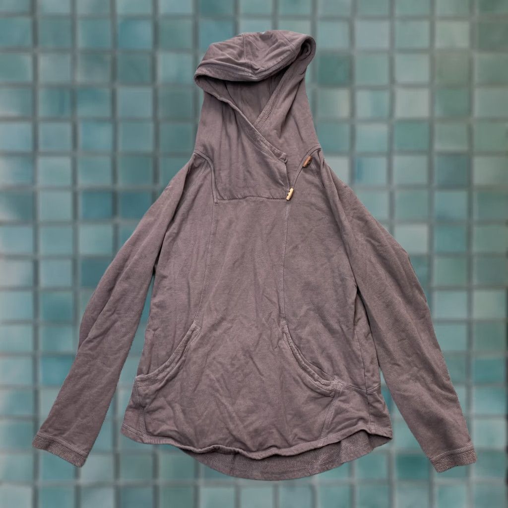 Vintage Synergy Hoodie Womens L Brown Cropped Fleece Cotton Pullover Raglan Hooded Easy Care Pockets Casual 90s City Womens Size L / US 10 / IT 46 - 1 Thumbnail