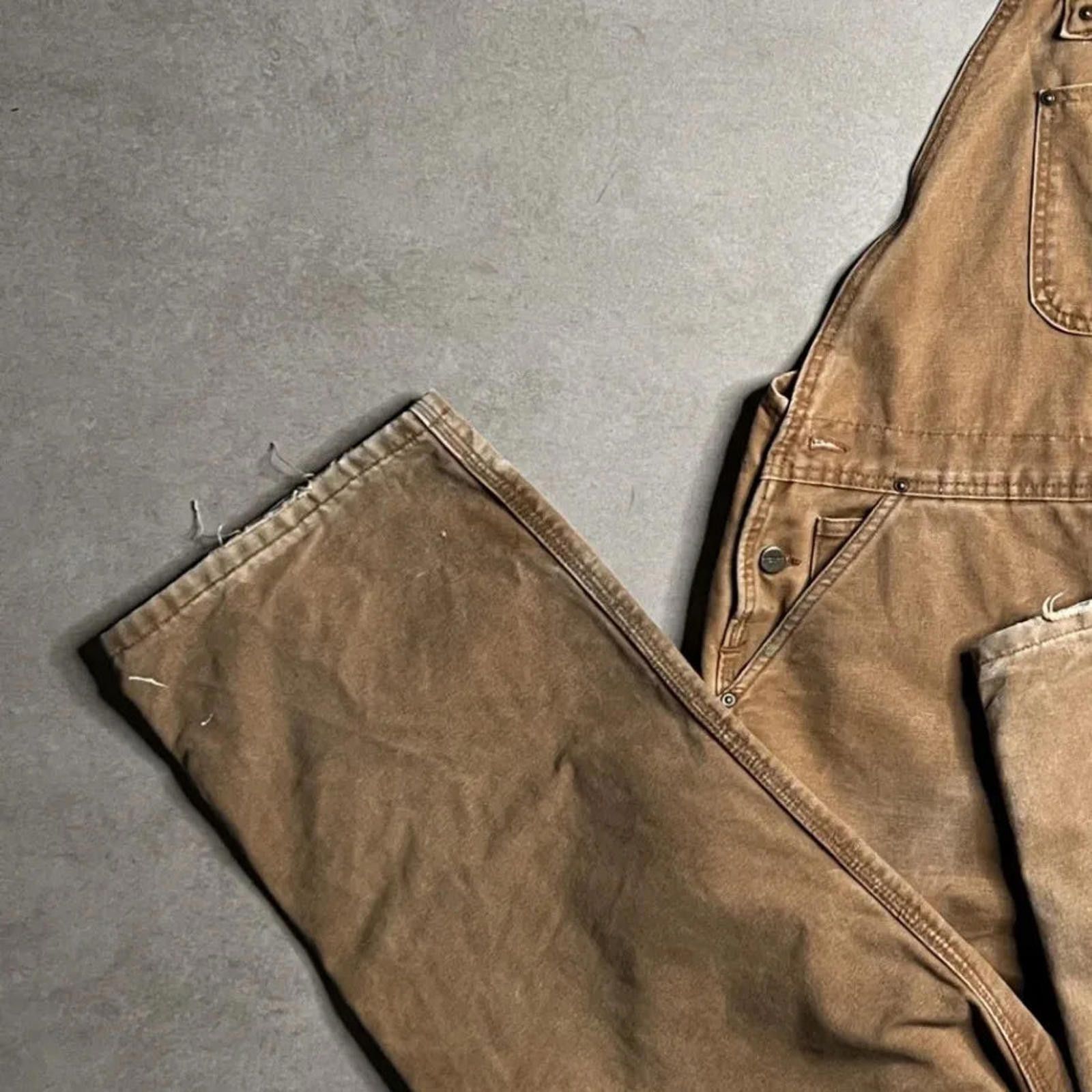 Carhartt Vintage Carhartt Tan Double Knee Overalls - 42x30 Size US 42 / EU 58 - 4 Thumbnail