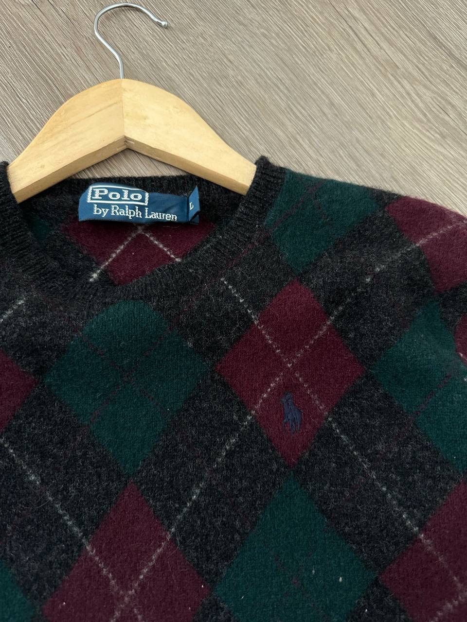 Polo Ralph Lauren × Vintage Vintage Polo Ralph Lauren Diamond W’s Sweater Lana Wool Size L / US 10 / IT 46 - 6 Thumbnail
