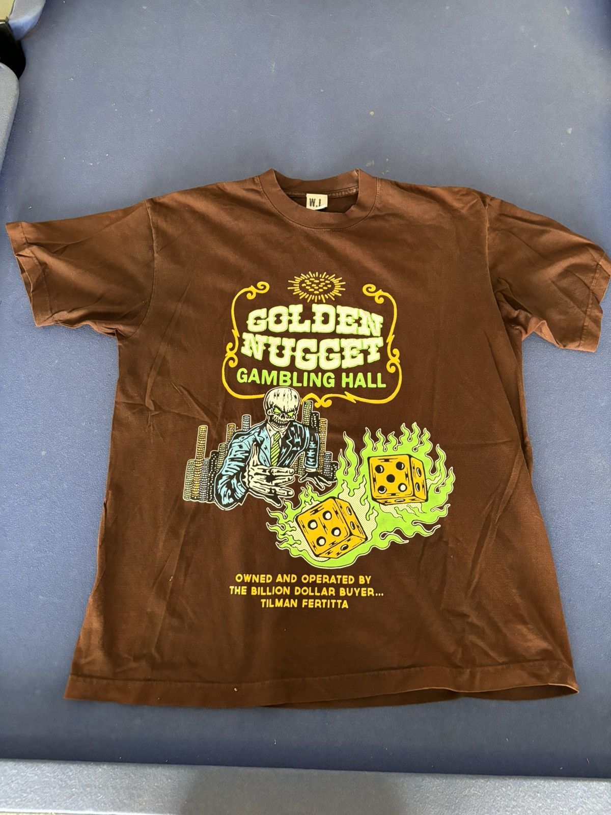image of Golden Nugget Warren Lotas Tee in Brown, Men's (Size Large)
