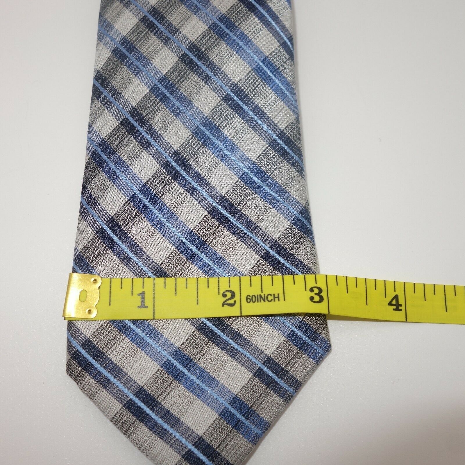 Kenneth Cole New Kenneth Cole Awareness Silk Men's Tie Black Blue Silver Size ONE SIZE - 4 Thumbnail