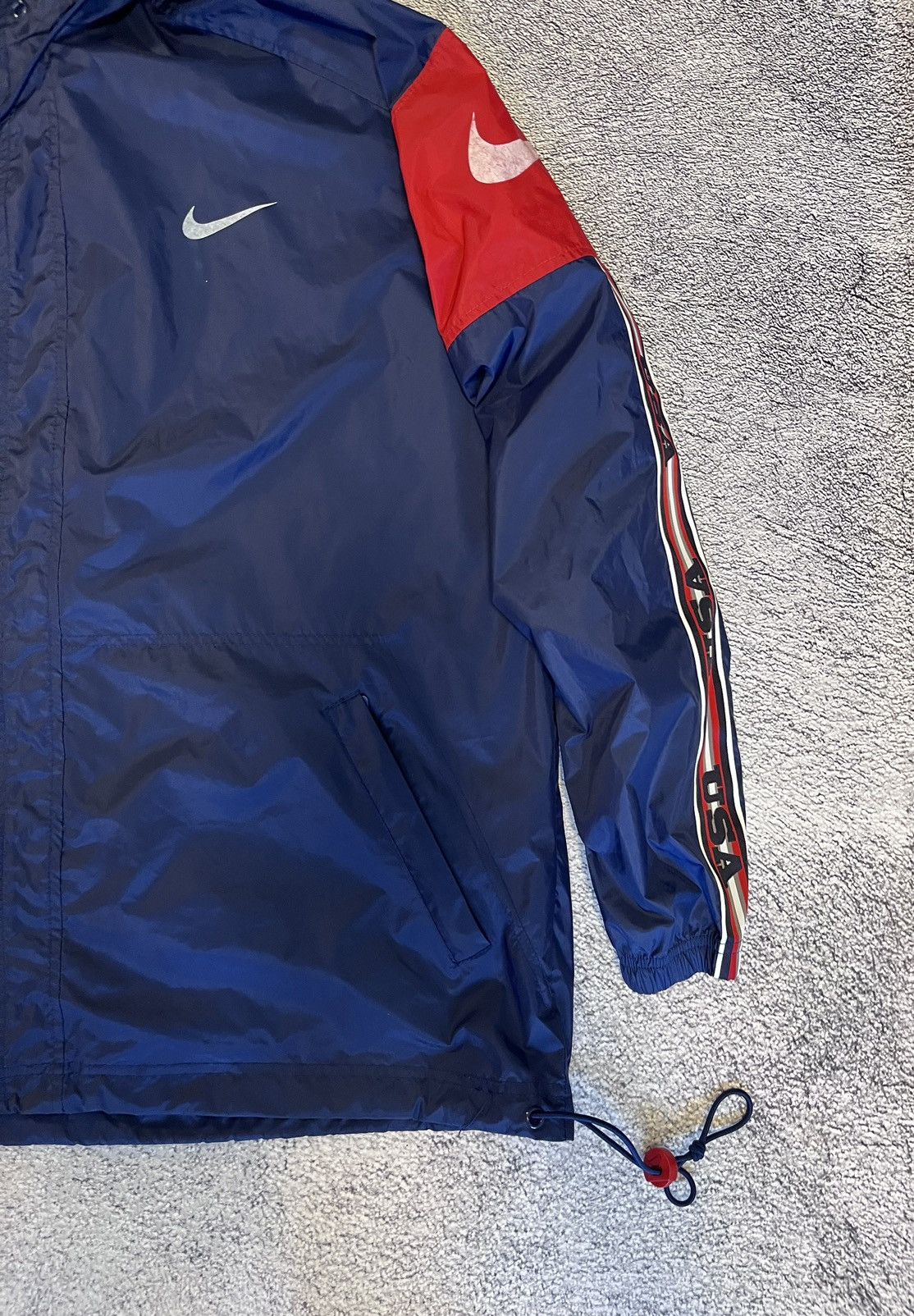 Nike × Vintage Nike Men’s Jacket Windbreaker Vintage Nylon USA Logo Blue Size US XL / EU 56 / 4 - 4 Thumbnail
