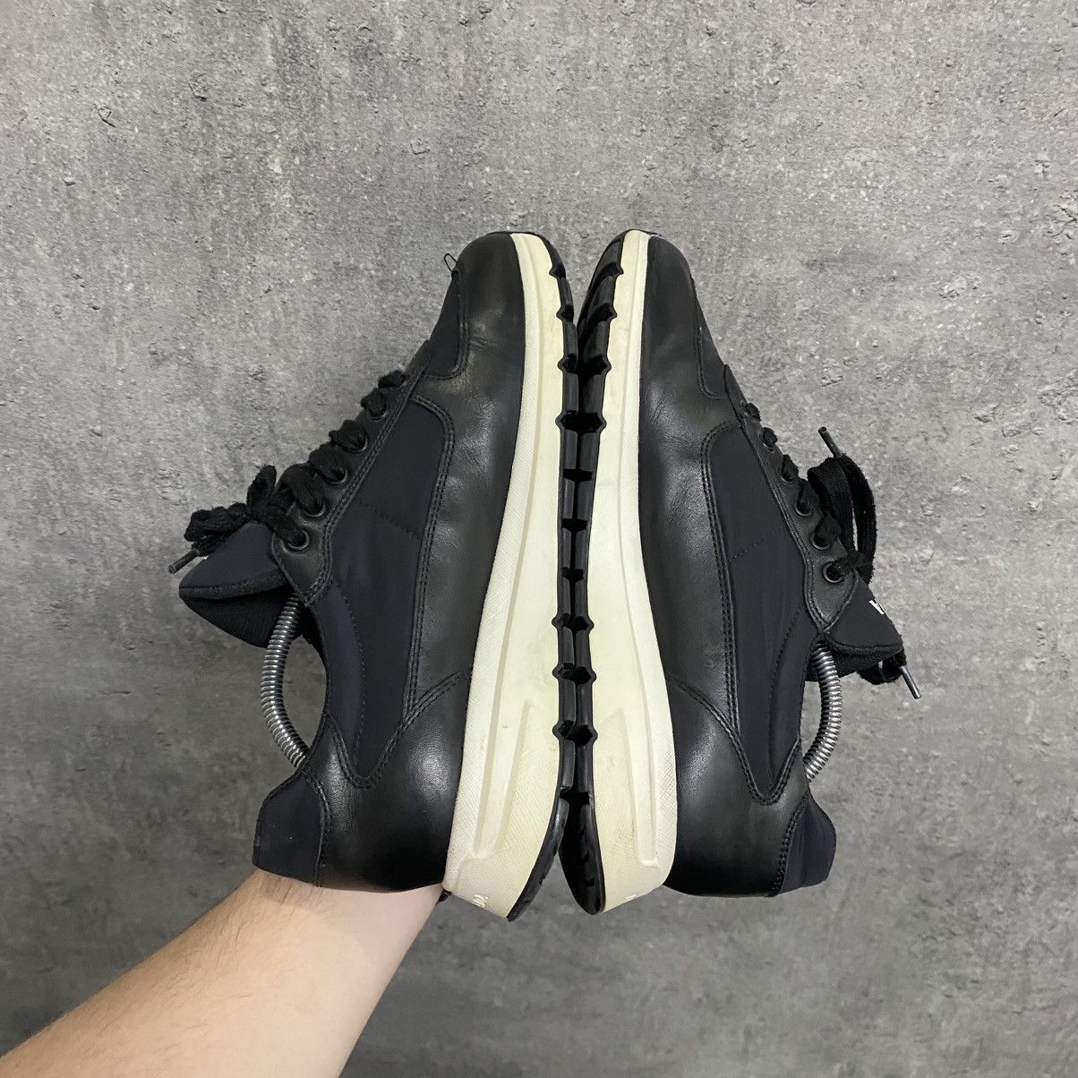 Prada Prada Milano Black Leather Shoes Trainers Prax 01 Size US 7.5 / EU 40-41 - 8 Thumbnail