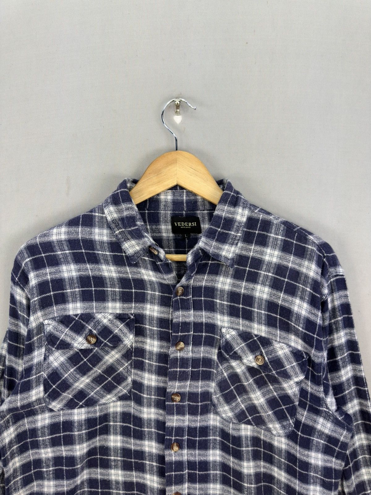 Flannel Vedersi Mirano Plaid Check Flannel Shirt Button Up Size US M / EU 48-50 / 2 - 7 Thumbnail