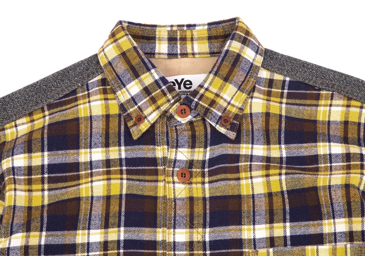 Junya Watanabe Checkered Flannel Shirt in Yellow, Navy, and Brown Size US XS / EU 42 / 0 - 2 Thumbnail