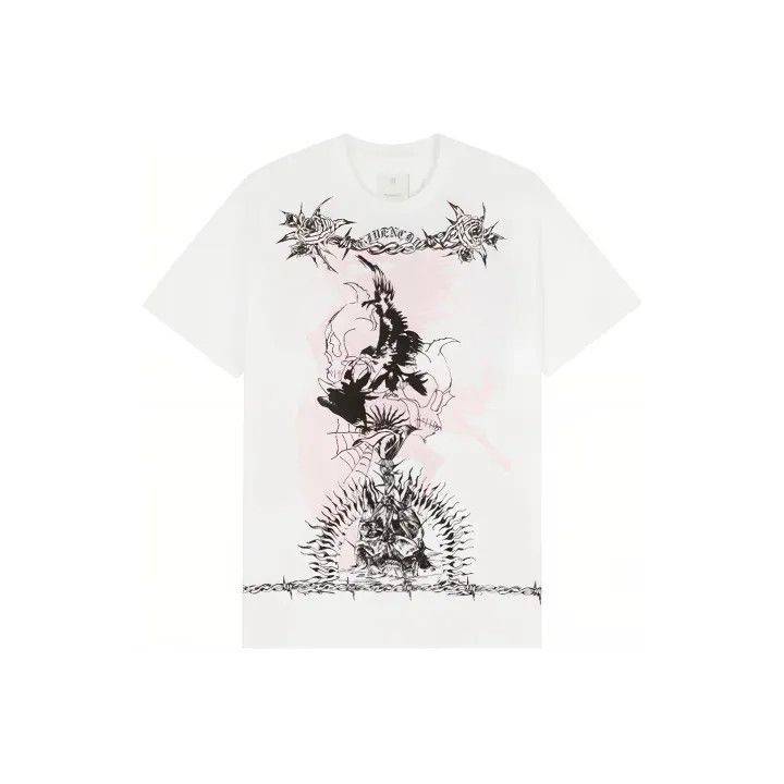 Givenchy Givenchy Givenchy Gothic Pattern Printed Loose Tshirt -250 Size US L / EU 52-54 / 3 - 1 Thumbnail