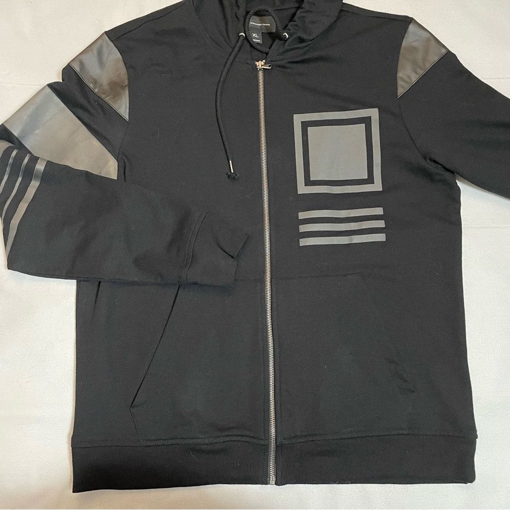 I.N.C INC International Concept Black Zip Hoodie Cotton Sweatshir Size US XL / EU 56 / 4 - 2 Thumbnail