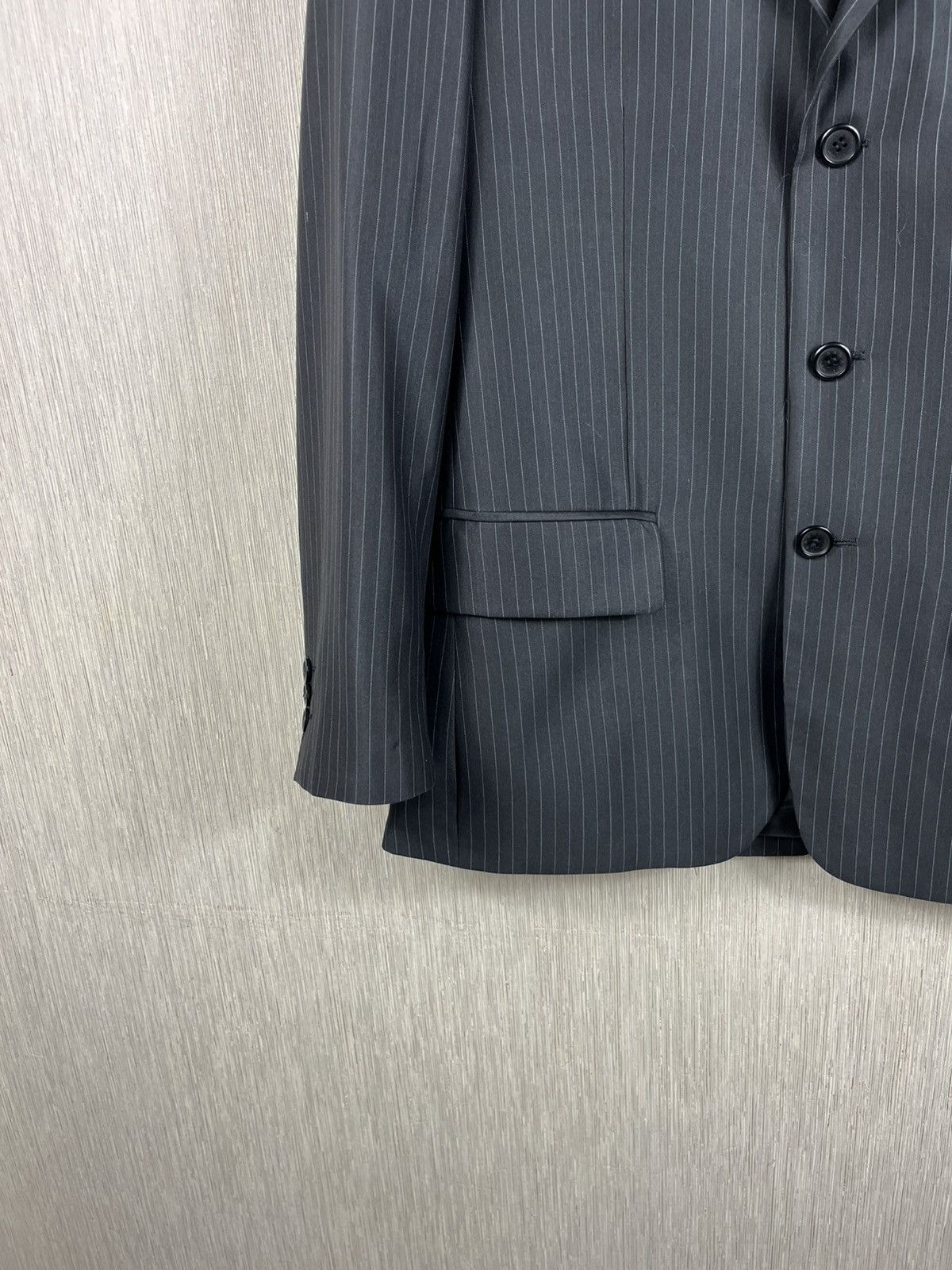 Giorgio Armani × Vintage Vintage Giorgio Armani striped wool blazer jacket luxury Size 46R - 7 Thumbnail