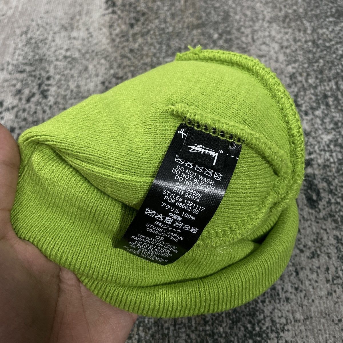 Stussy SKULLCAP STUSSY BEANIE - LIME Size ONE SIZE - 5 Thumbnail