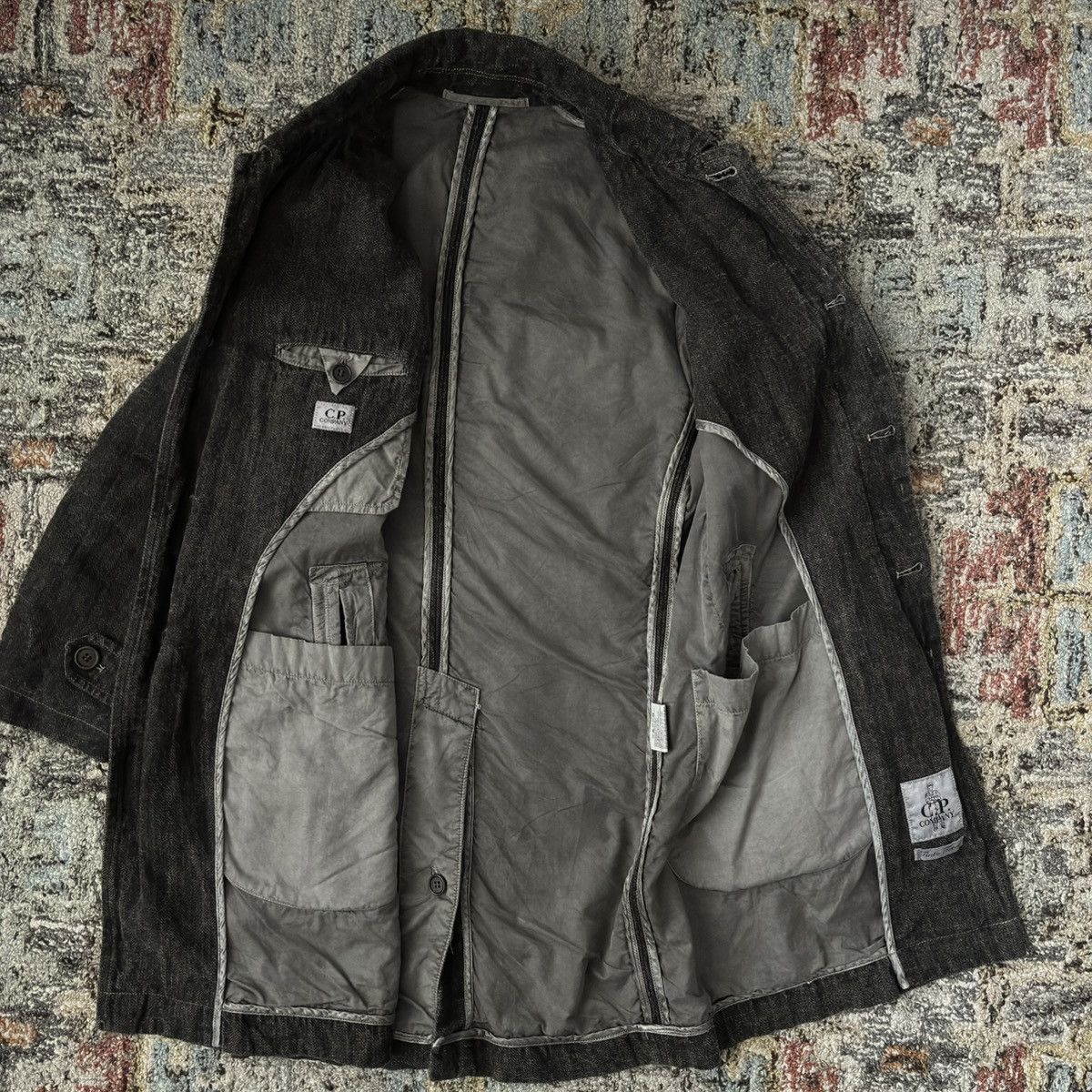 C.P. Company AW06 Tinto Terra Linen Herringbone Mac Coat mud earth dye Size US S / EU 44-46 / 1 - 4 Thumbnail
