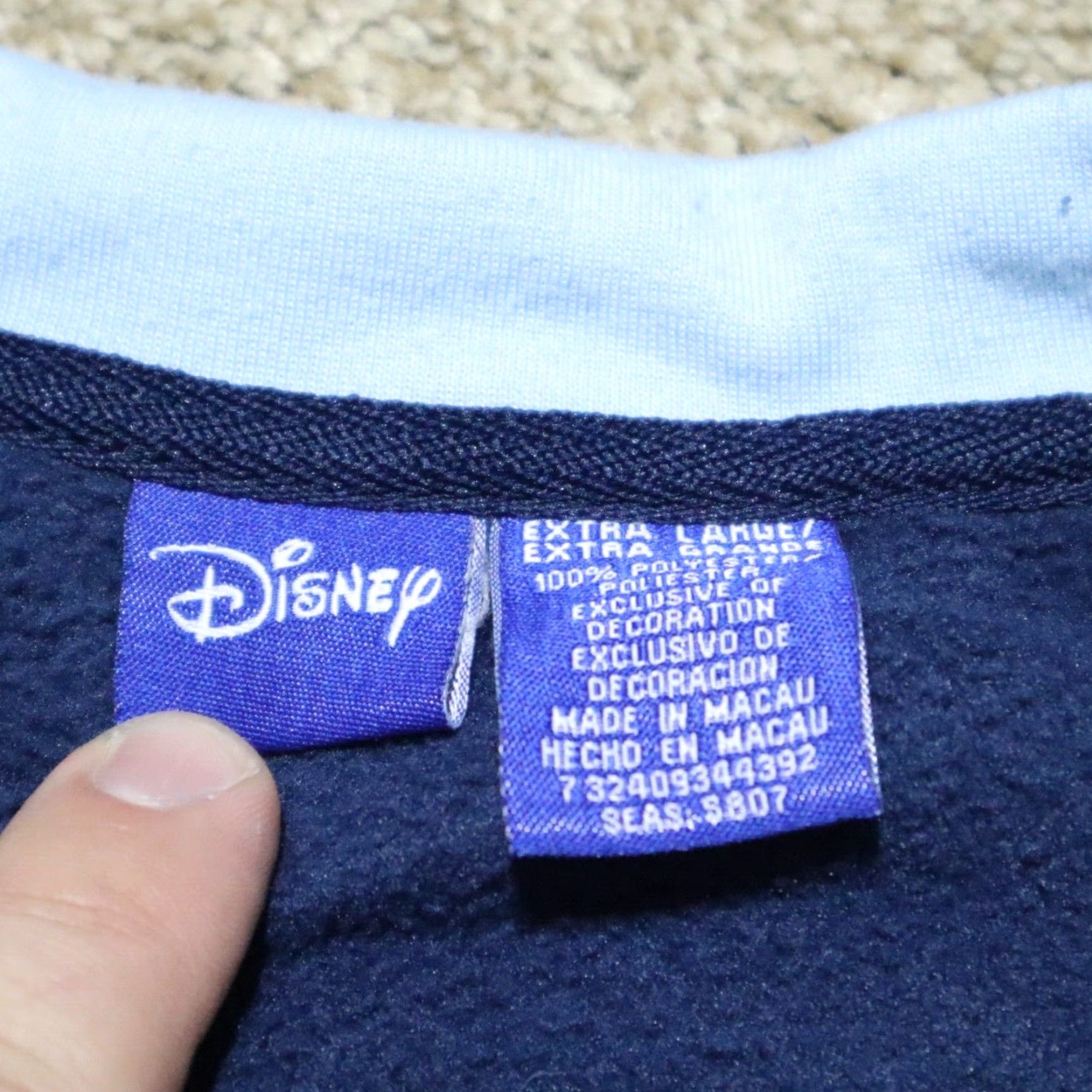 Disney VINTAGE Disney Sweater Shirt Womens Dark Blue Tigger Embroidered Fleece Pullover XL Size Size XL / US 12-14 / IT 48-50 - 2 Thumbnail