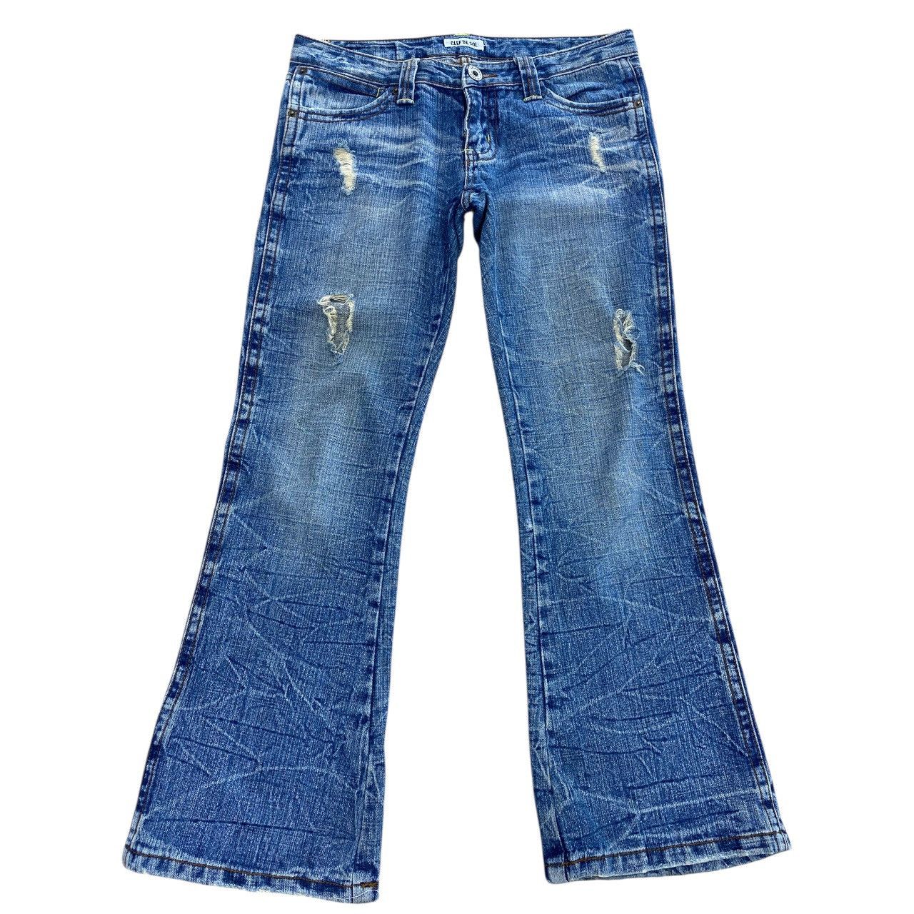 Japanese Brand Vintage Japanese Brand Distress Honeycomb Style Jeans Size US 33 - 1 Thumbnail