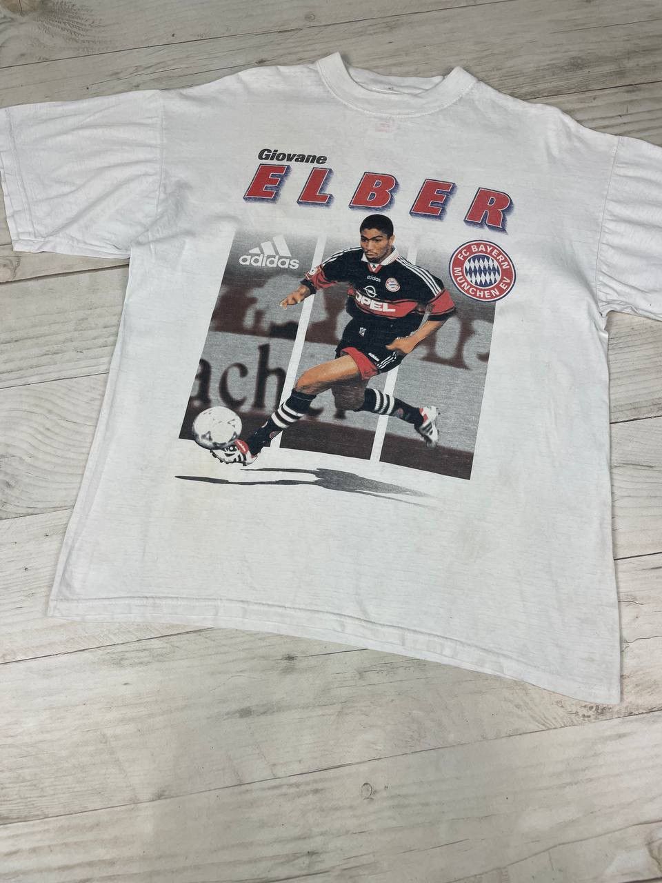 Adidas Vintage Adidas Bayern Munich Giovane Elber 90s T-Shirt Size US S / EU 44-46 / 1 - 5 Thumbnail