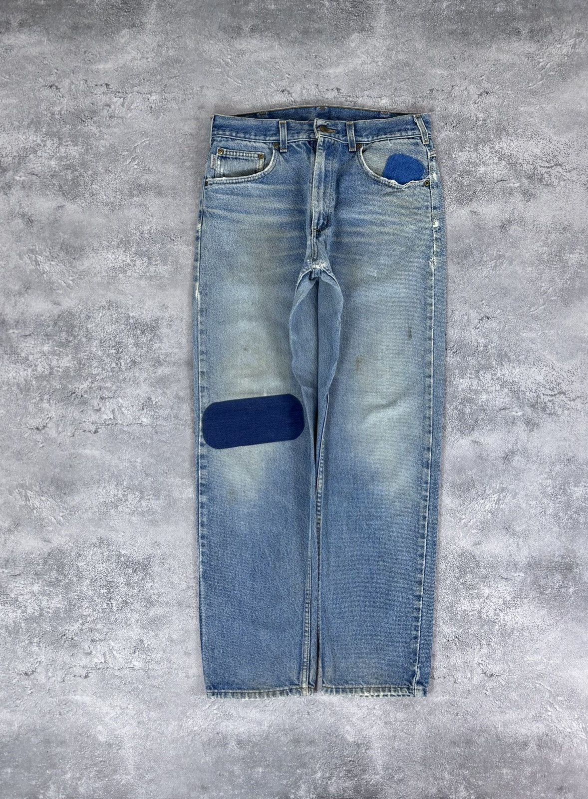 Carhartt Vintage Carhartt Faded Light Blue Denim Jeans B17 DST Size US 33 - 2 Thumbnail