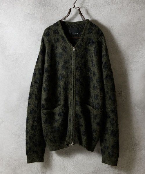 Number Nine MOHAIR LEOPARD JACQUARD KNIT ZIP CARDIGAN Size 2