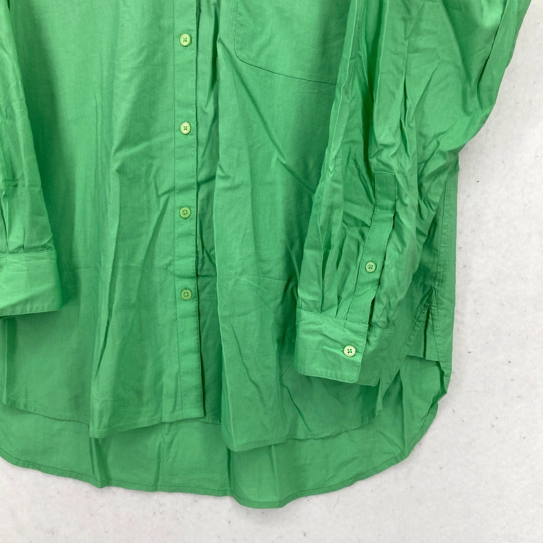 Loft LOFT Button Front Long Sleeve Shirt Womens XL Green Modal Blend Lagenlook Casual Size XL / US 12-14 / IT 48-50 - 3 Thumbnail
