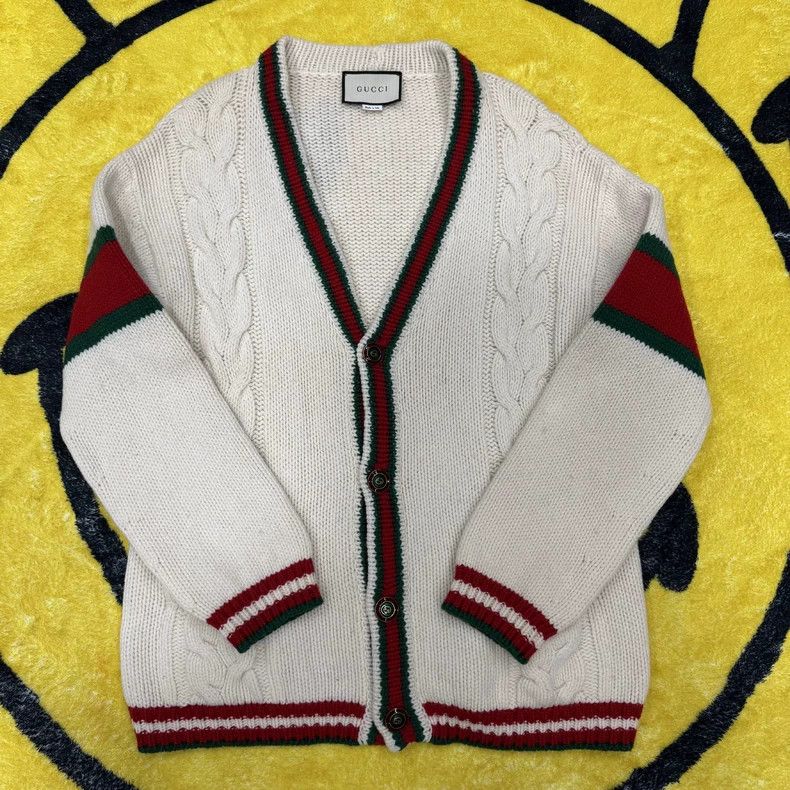 Gucci Gucci V-Neck Wool Cardigan with Pockets-dmc Size US M / EU 48-50 / 2 - 1 Thumbnail