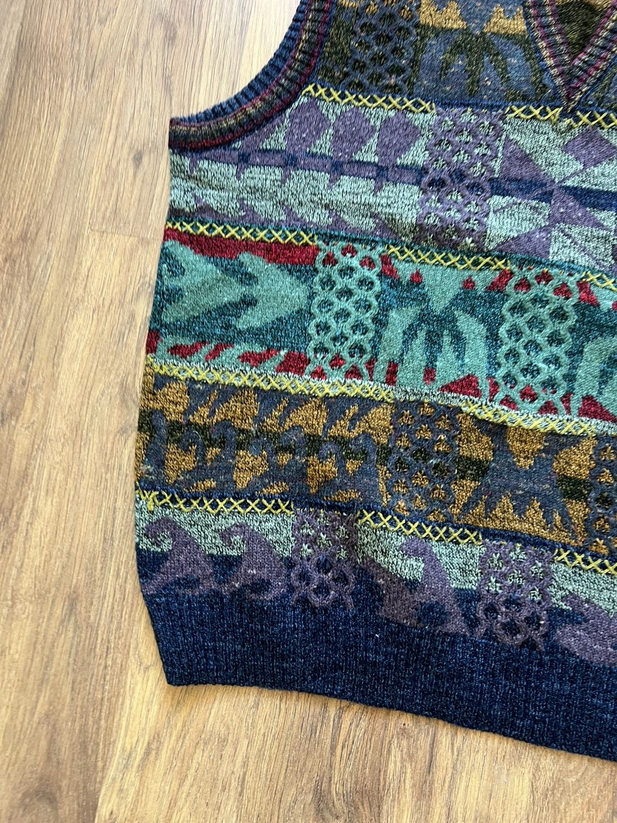 Vintage College by Marcazzani Knit Sweater Vest (Made in Italy) Size US XL / EU 56 / 4 - 2 Thumbnail