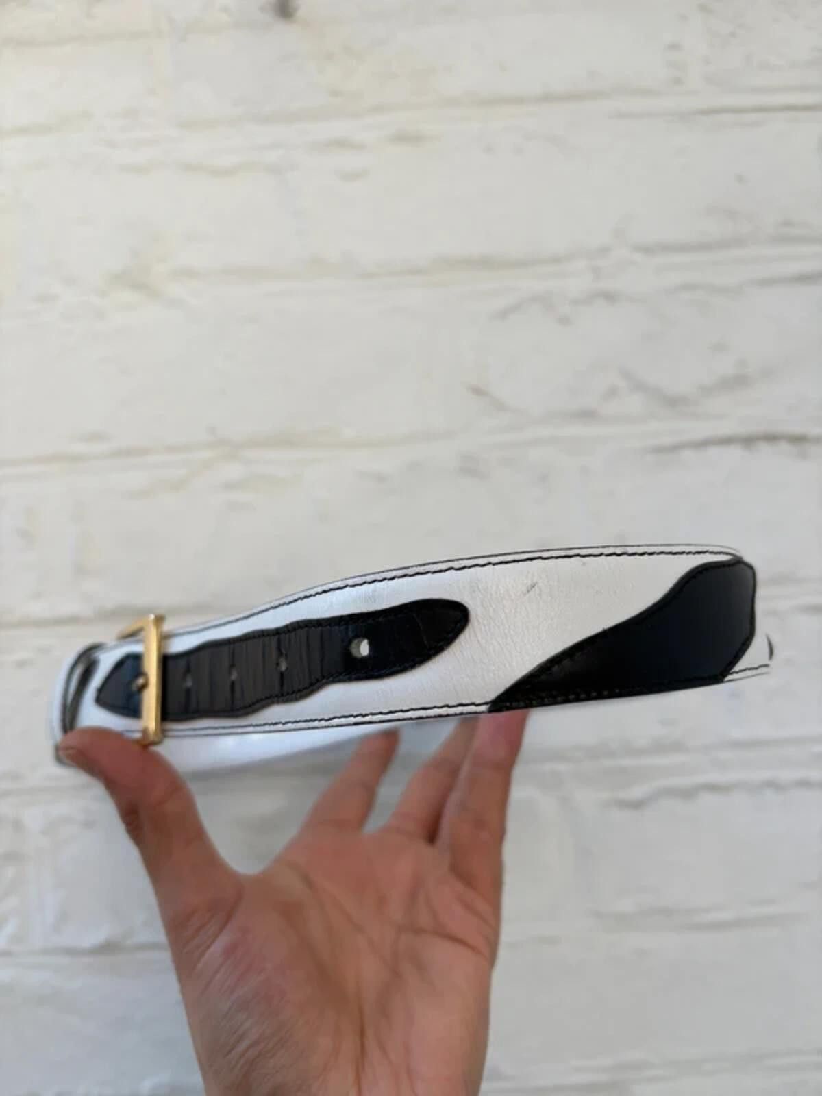 Fendi Vintage Fendi Black & White Leather Belt Size 38 Size ONE SIZE - 7 Thumbnail
