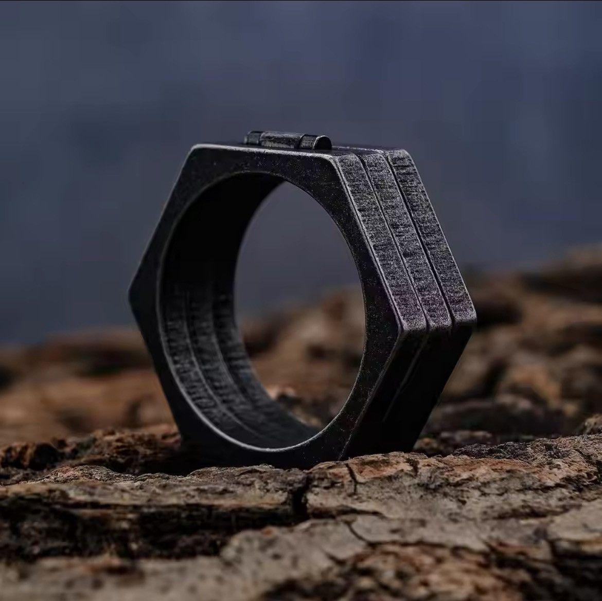 Designer Size 10 hexagon ring Size ONE SIZE - 1 Thumbnail
