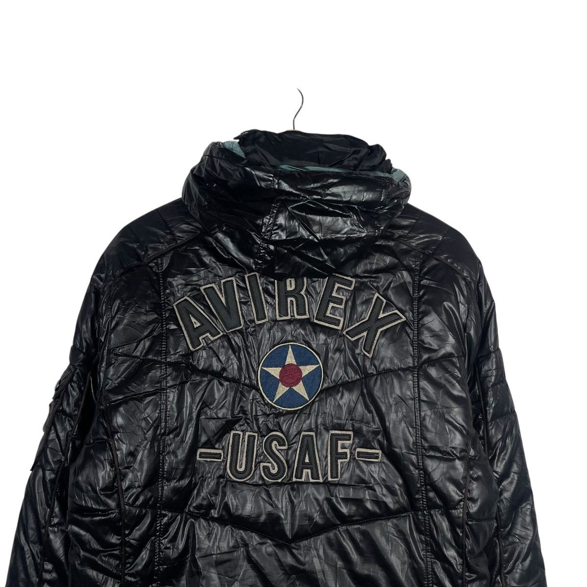 Avirex Avirex USAF Flight Jacket Hooded Puffer Military Patch Black Size US XL / EU 56 / 4 - 7 Thumbnail