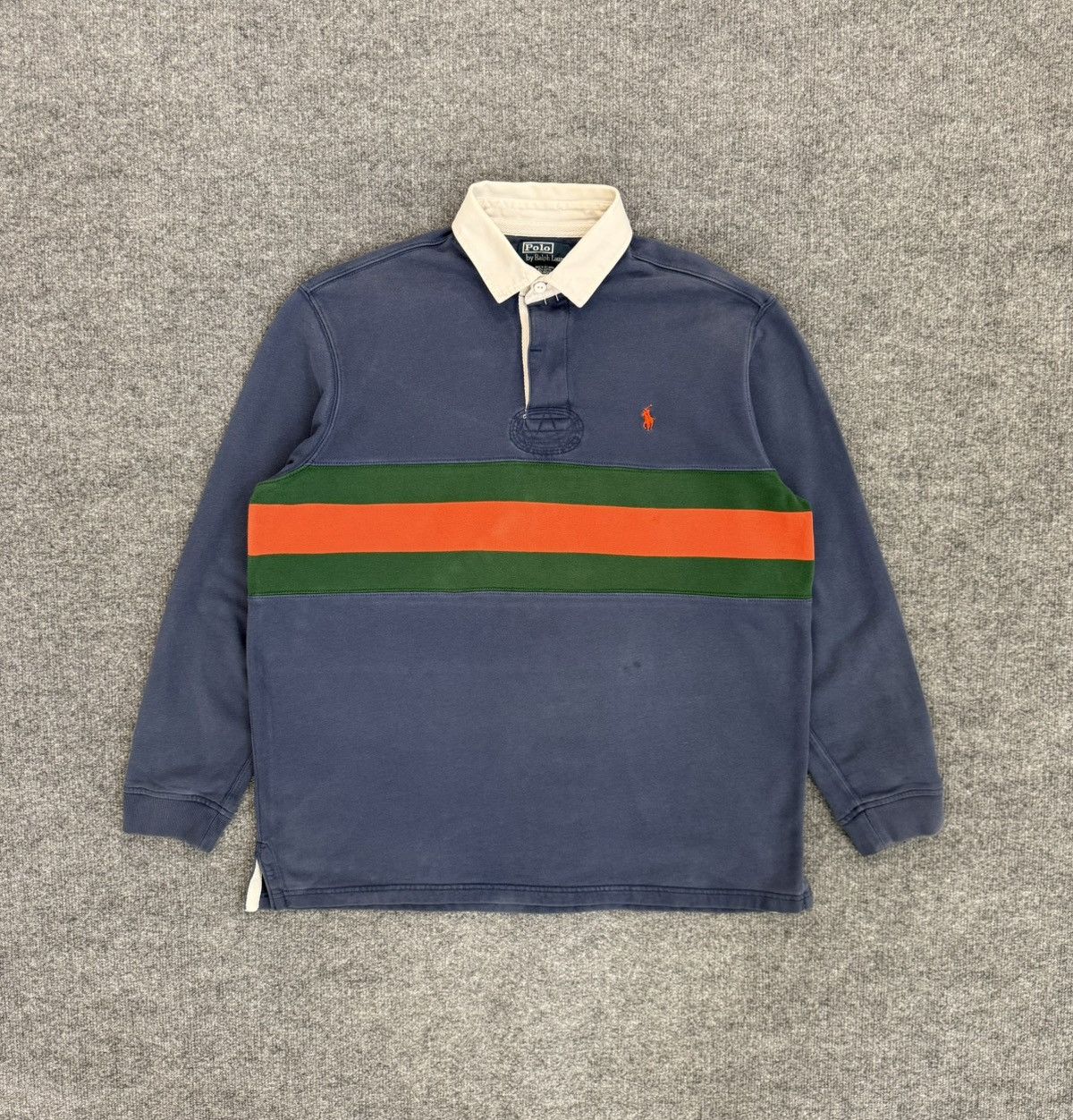 Polo Ralph Lauren Vintage Polo Ralph Lauren Slate Blue Rugby L Size US L / EU 52-54 / 3 - 1 Thumbnail