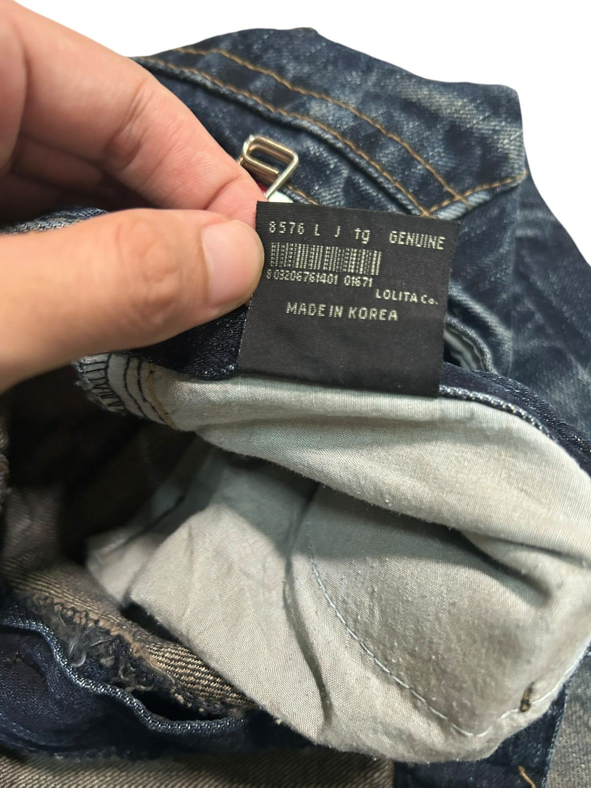 If Six Was Nine × KMRii × Le Grande Bleu (L.G.B.) Vintage Lolita Distressed Mud Wash Punk Style Denim Rare 🎌☠️☠️ Size US 34 / EU 50 - 13 Thumbnail