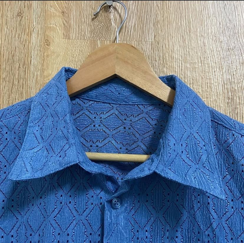 Vintage Vtg Lace Shirt Size US L / EU 52-54 / 3 - 3 Thumbnail