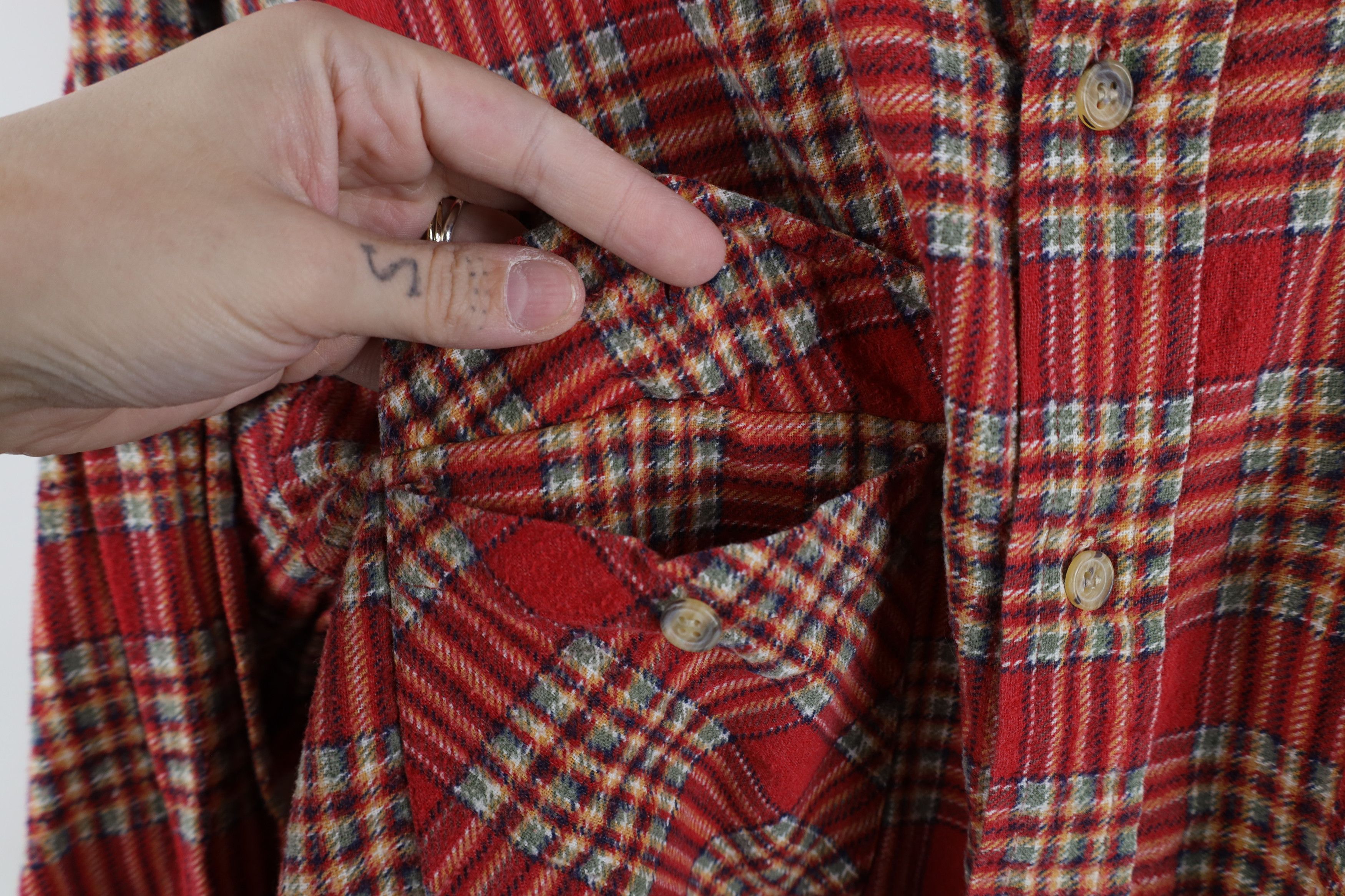 Vintage Vintage 90s Streetwear Pocket Flannel Button Shirt Plaid Size US M / EU 48-50 / 2 - 4 Thumbnail