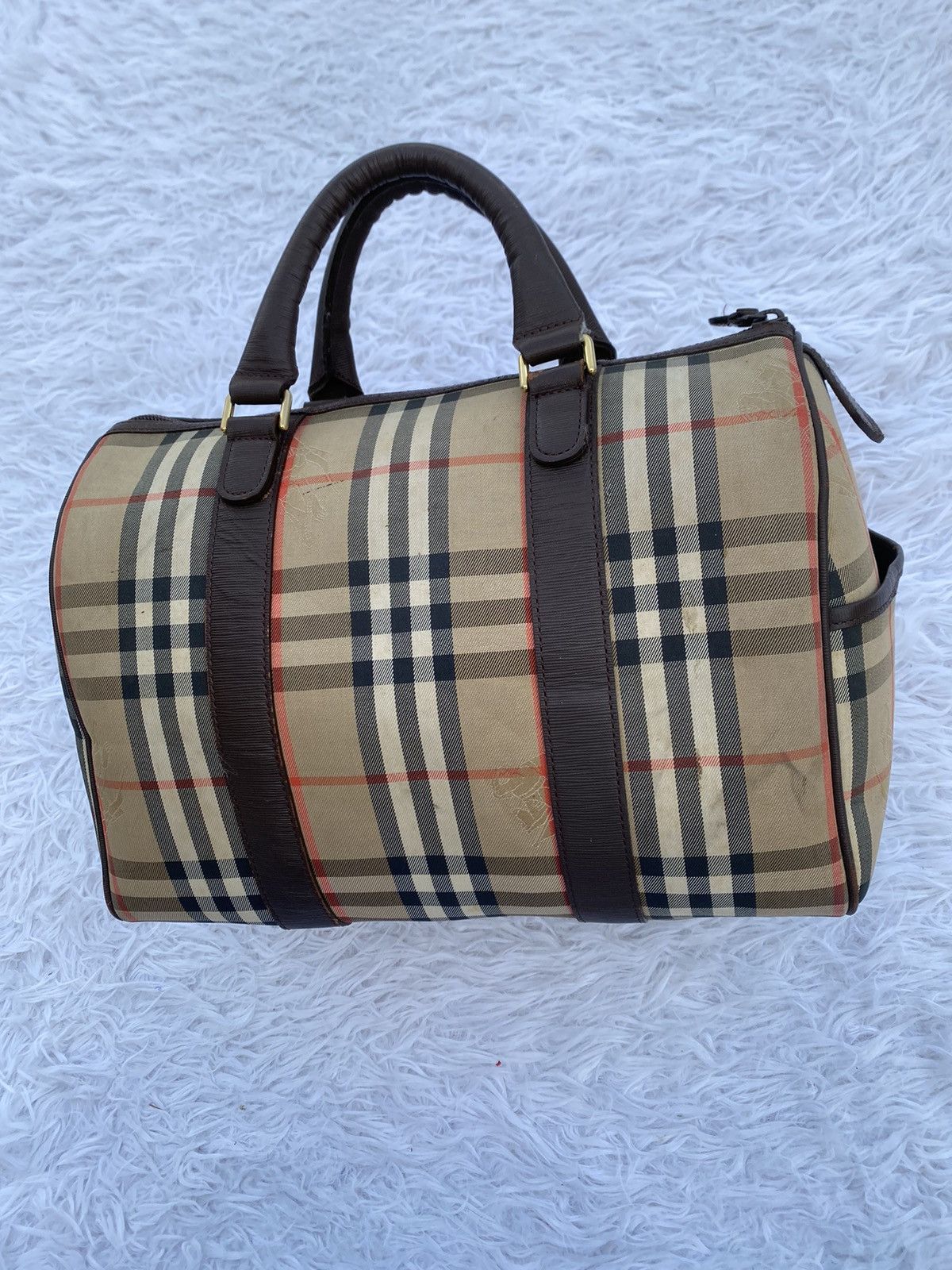 Rare Vintage 90s Burberry Nova Check Speedy Hand Bag
