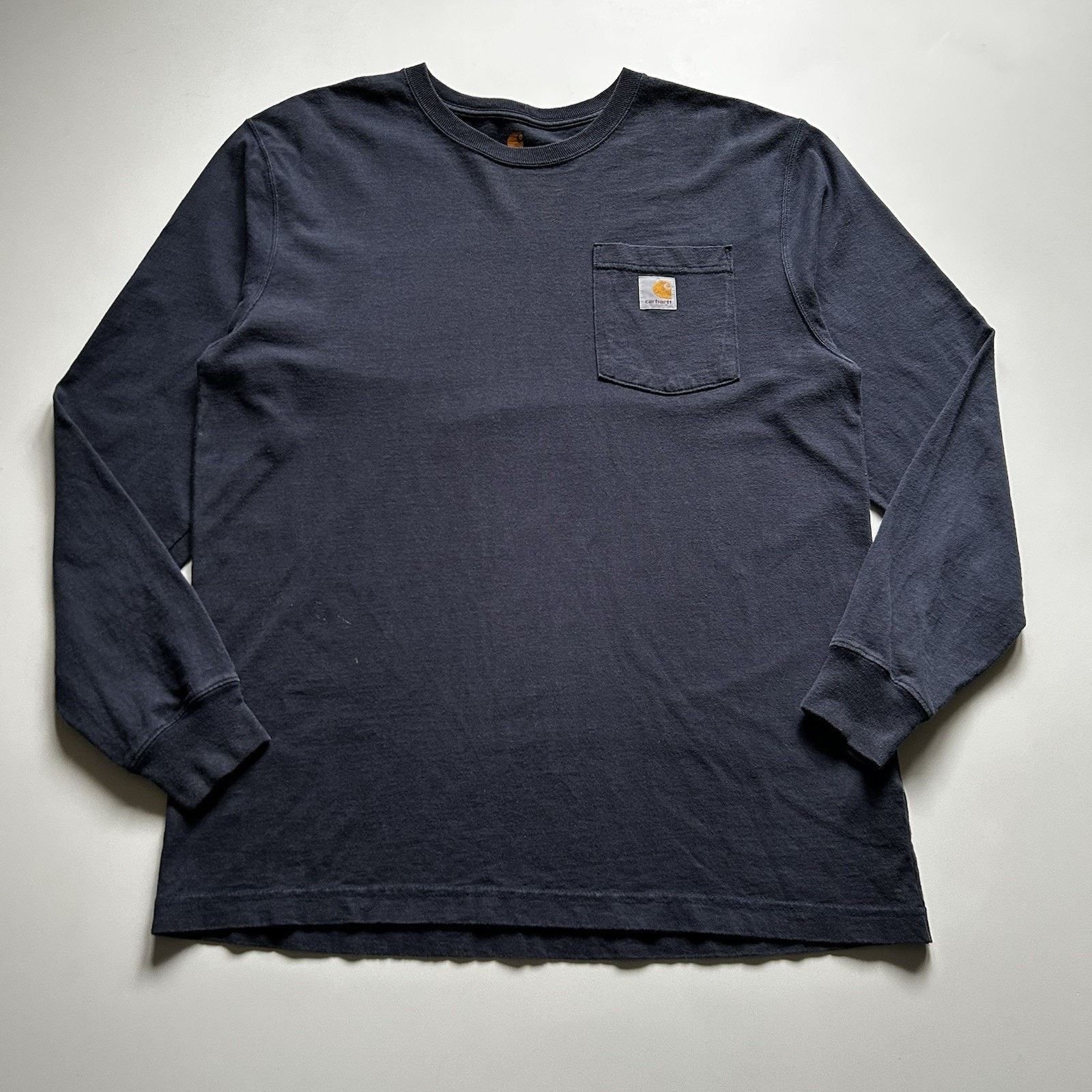 Carhartt Vintage Carhartt Long Sleeve Pocket T Shirt Navy Blue Medium Size US M / EU 48-50 / 2 - 1 Thumbnail